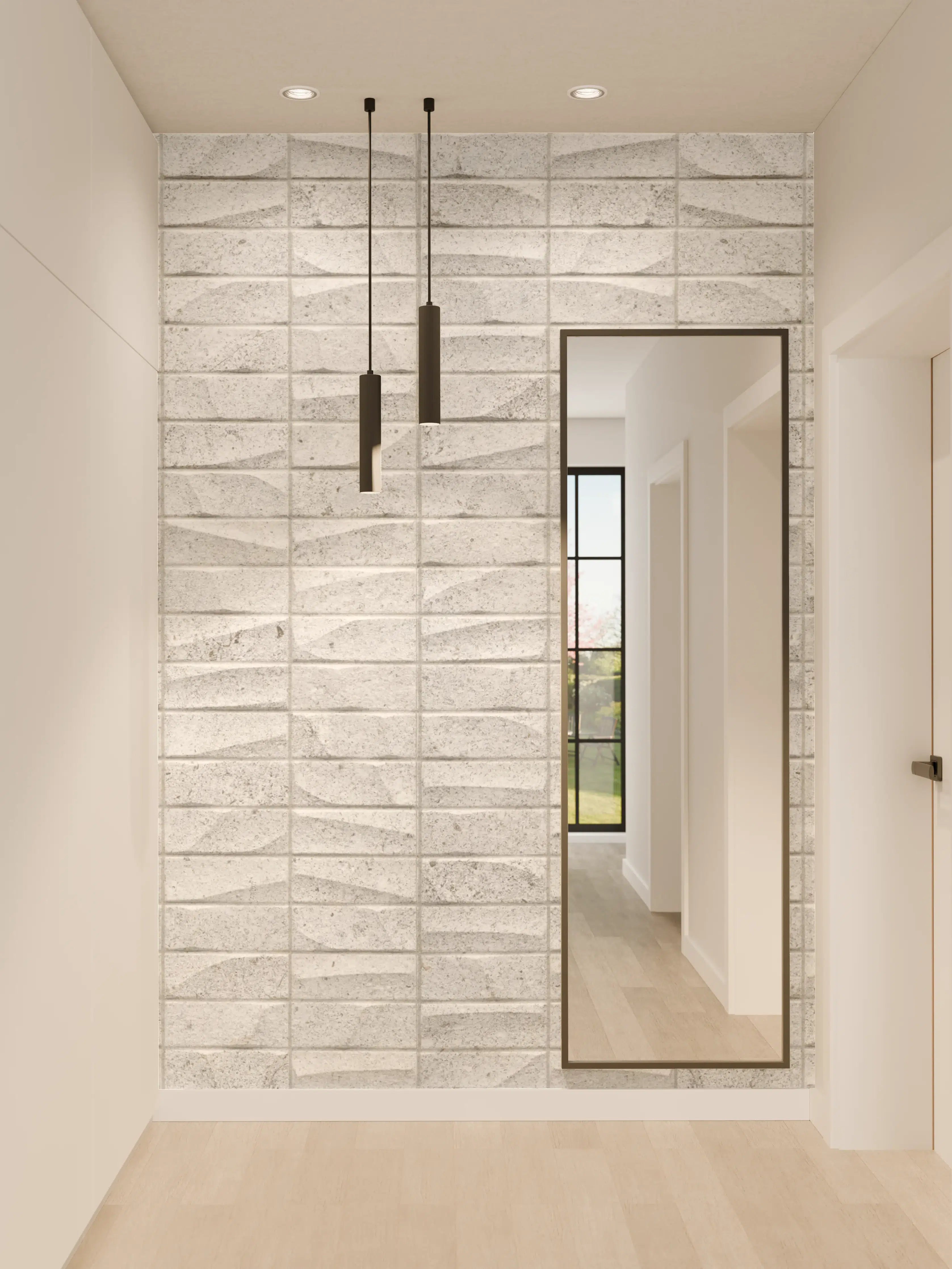 Wandverkleidung Flur - Gewelltes Stein Betonwand