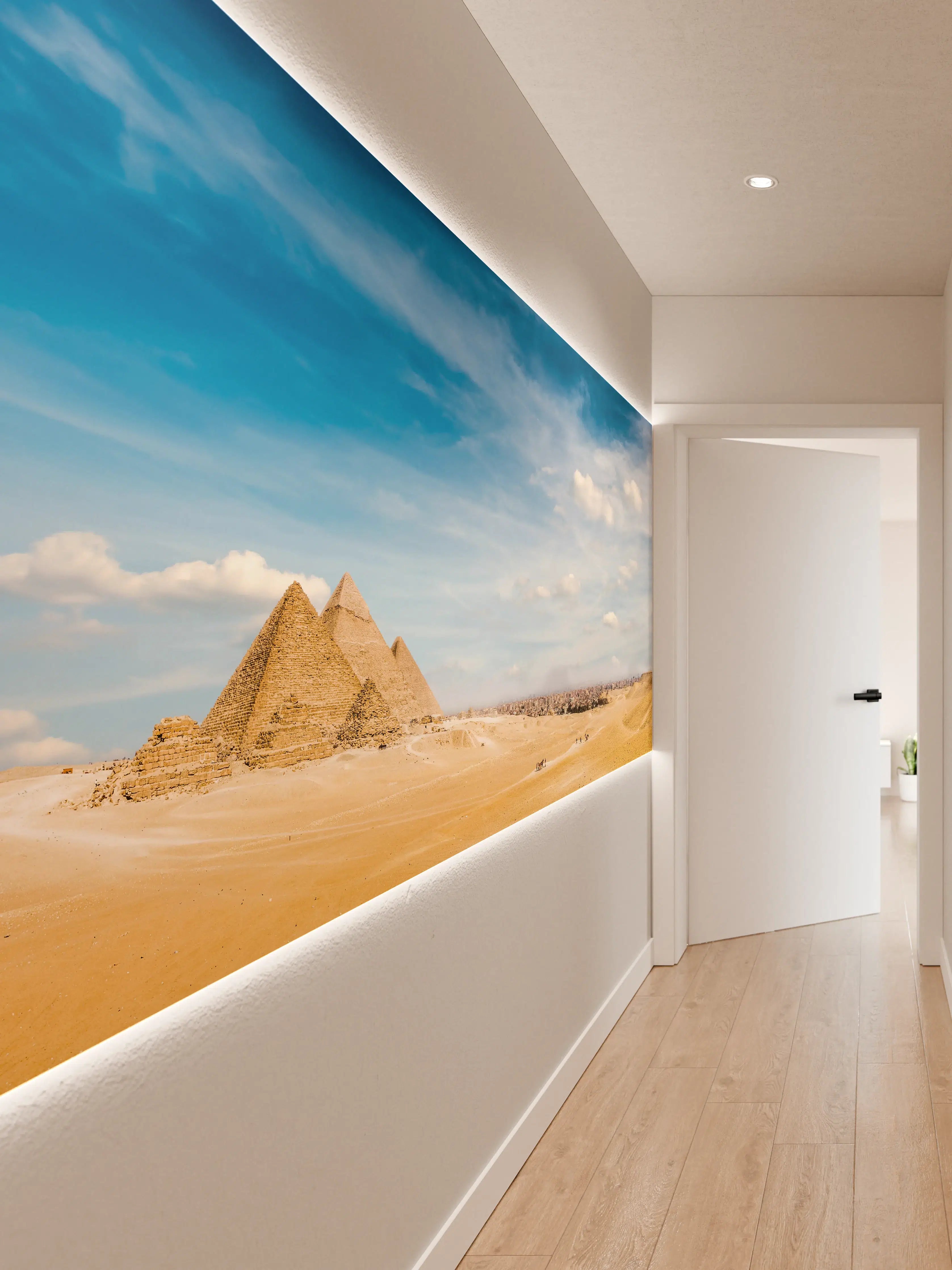 Wandverkleidung Flur - Gizeh-Pyramiden Panorama
