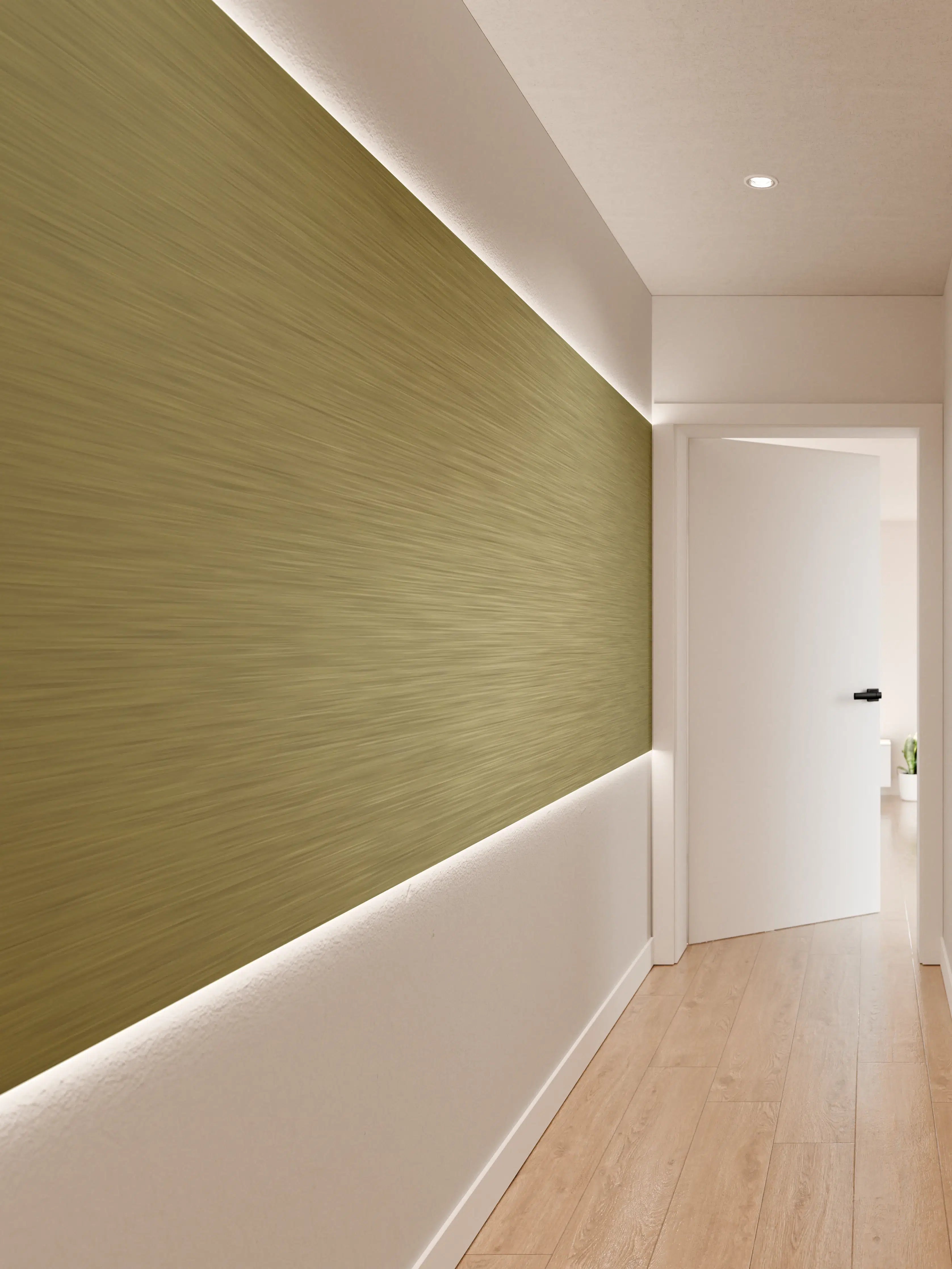 Wandverkleidung Flur - Gold - ALU Prime - Metall Gebürstet