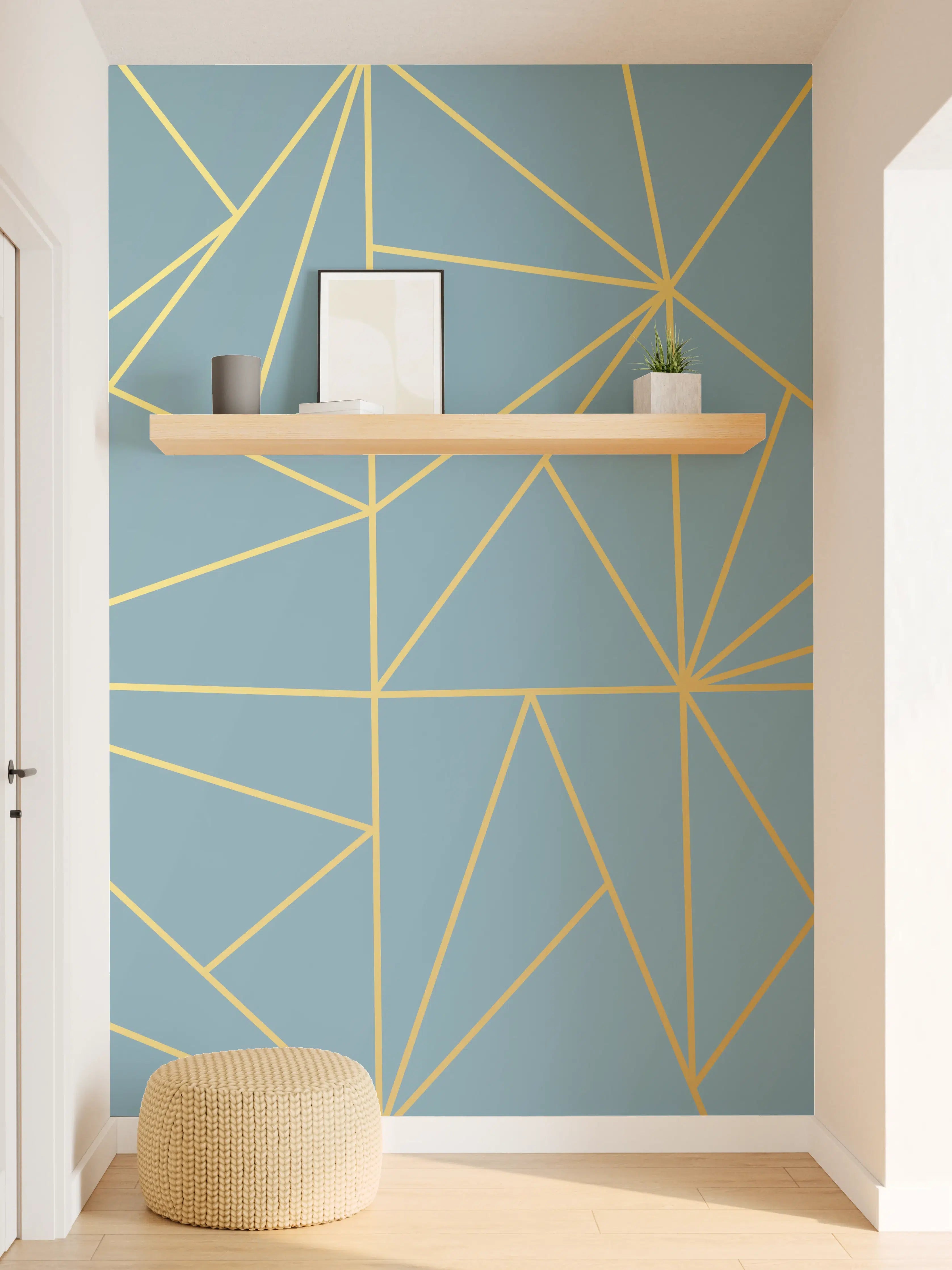 Wandverkleidung Flur - GoldLine Geometrische Kunst