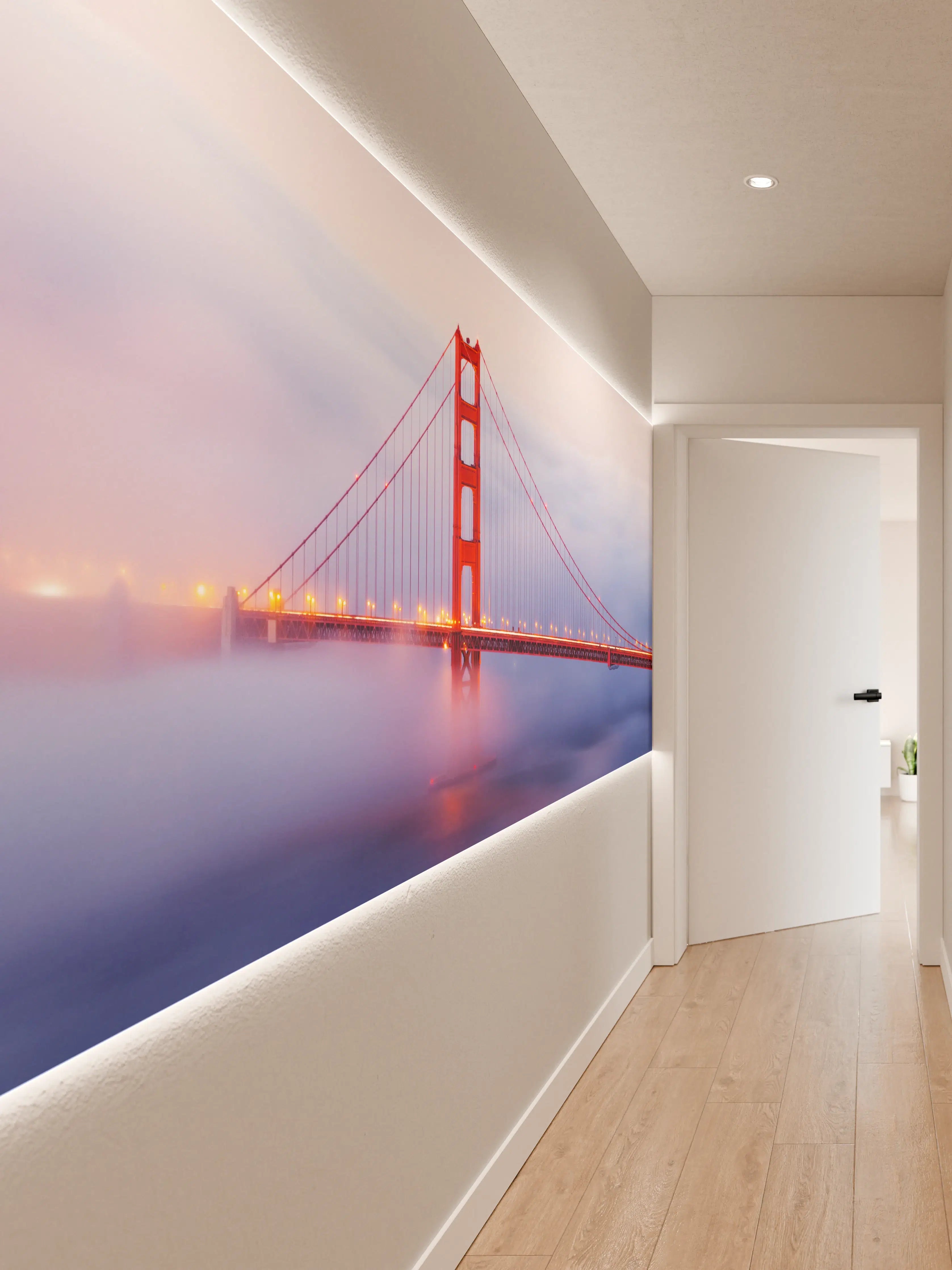 Wandverkleidung Flur - Golden Gate Bridge im Morgengrauen