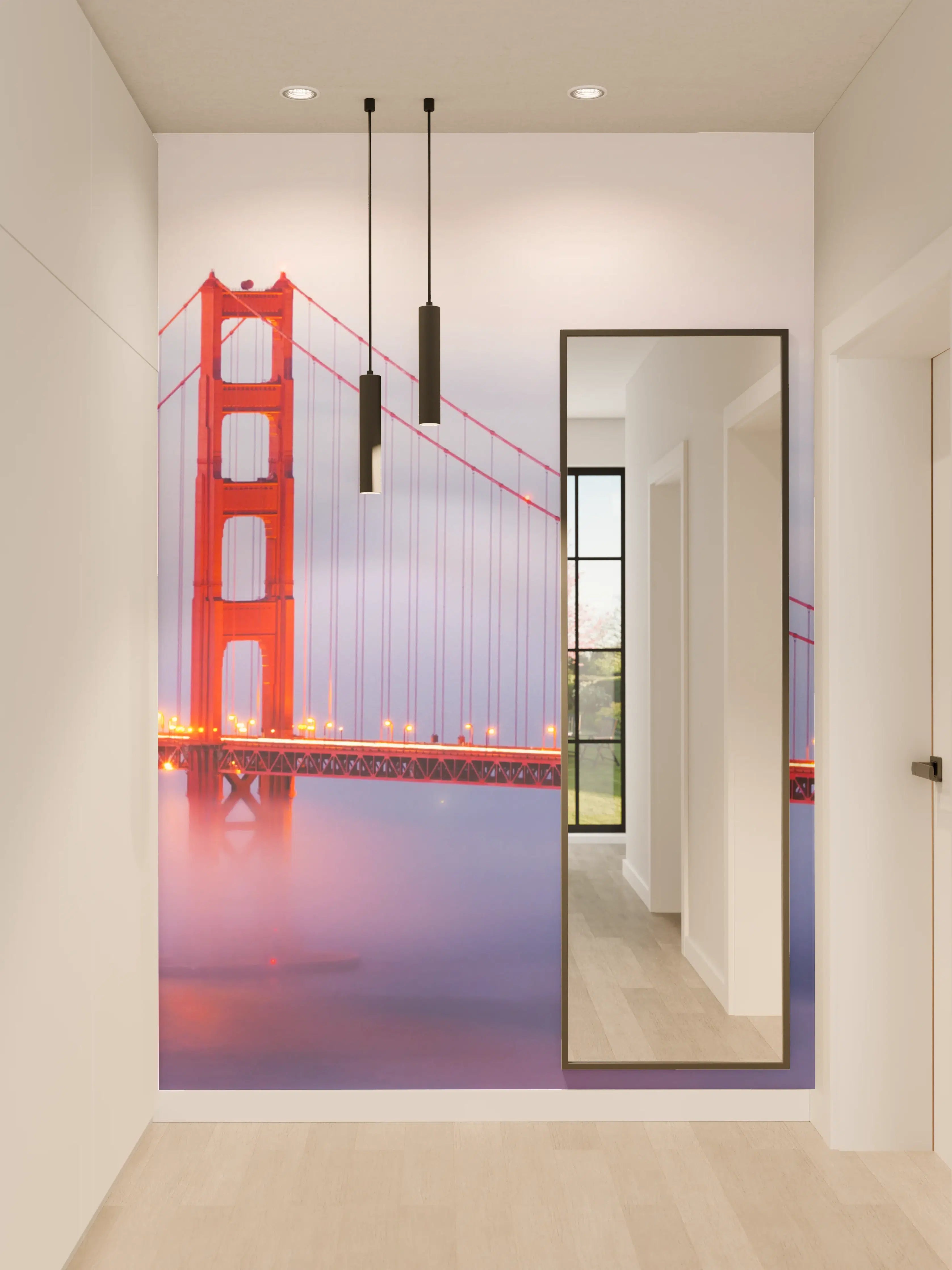 Wandverkleidung Flur - Golden Gate Bridge im Morgengrauen