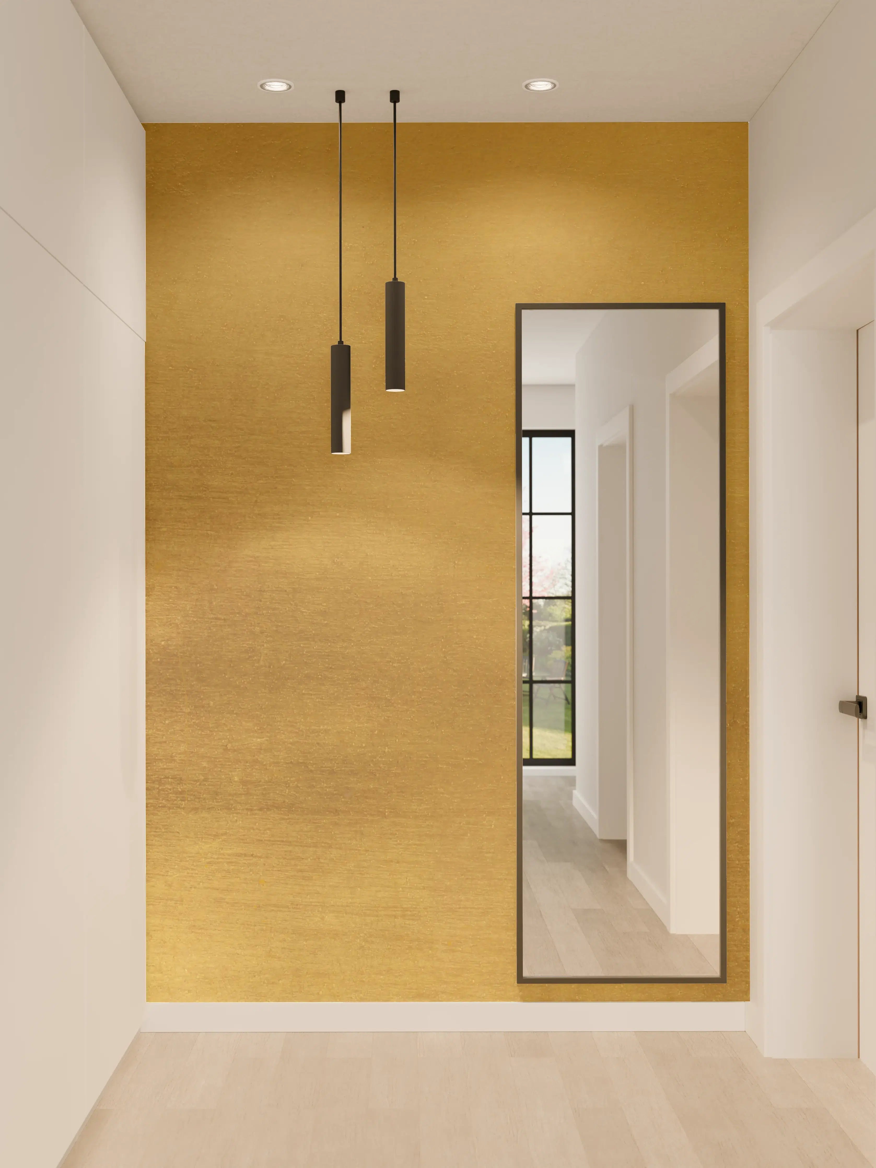 Wandverkleidung Flur - Goldene Holzoptik