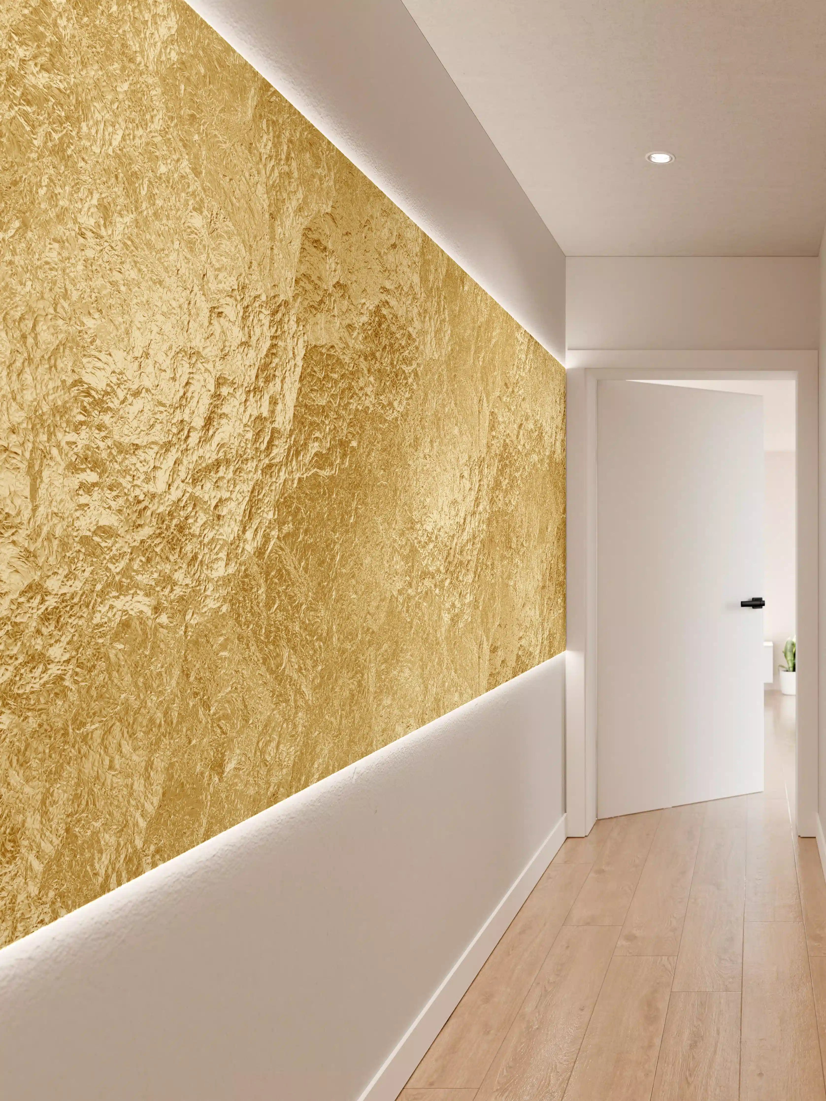 Wandverkleidung Flur - Goldene Luxus Textur