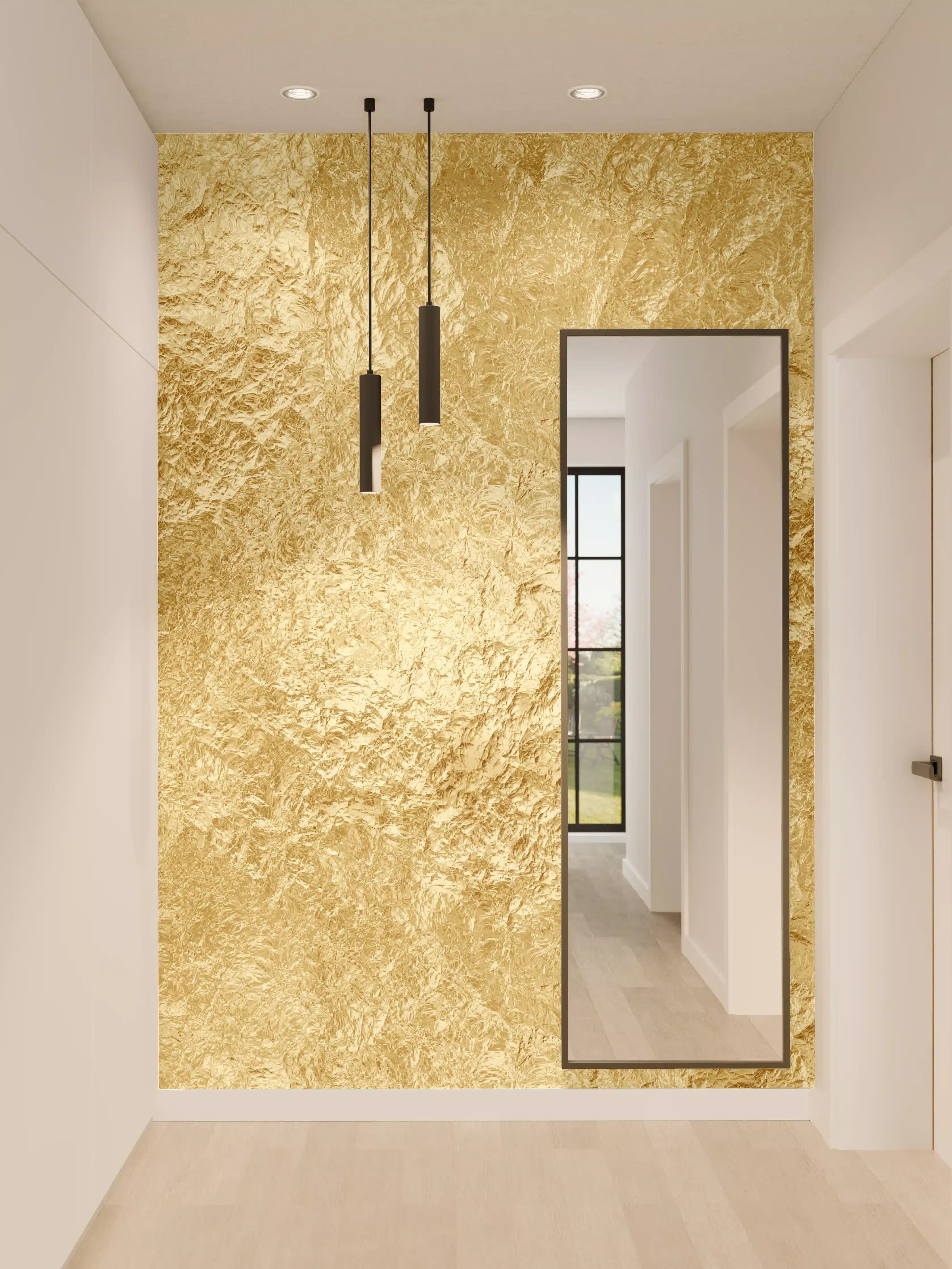 Wandverkleidung Flur - Goldene Luxus Textur