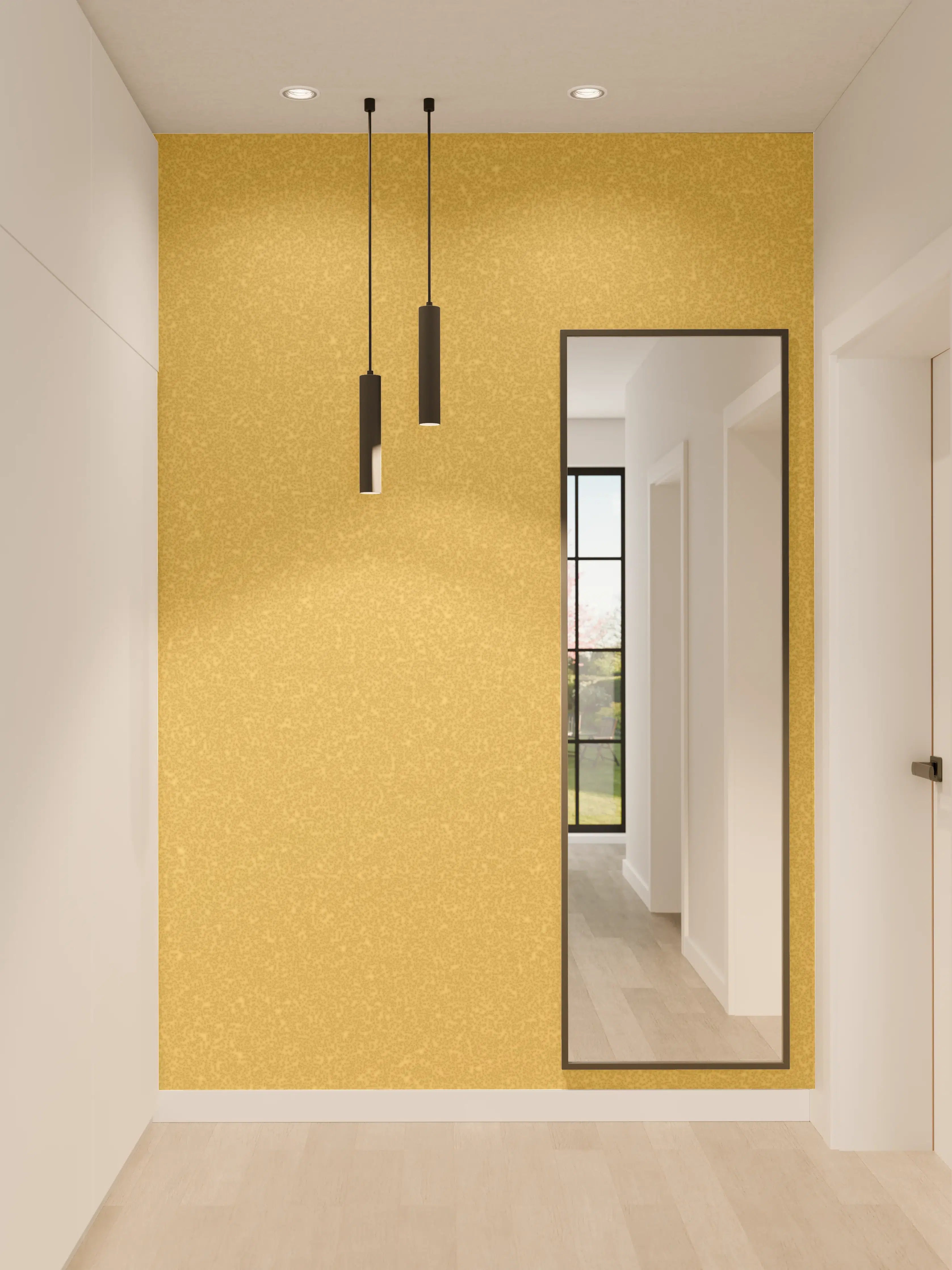 Wandverkleidung Flur - Goldene Wandtextur - goldene Narzisse