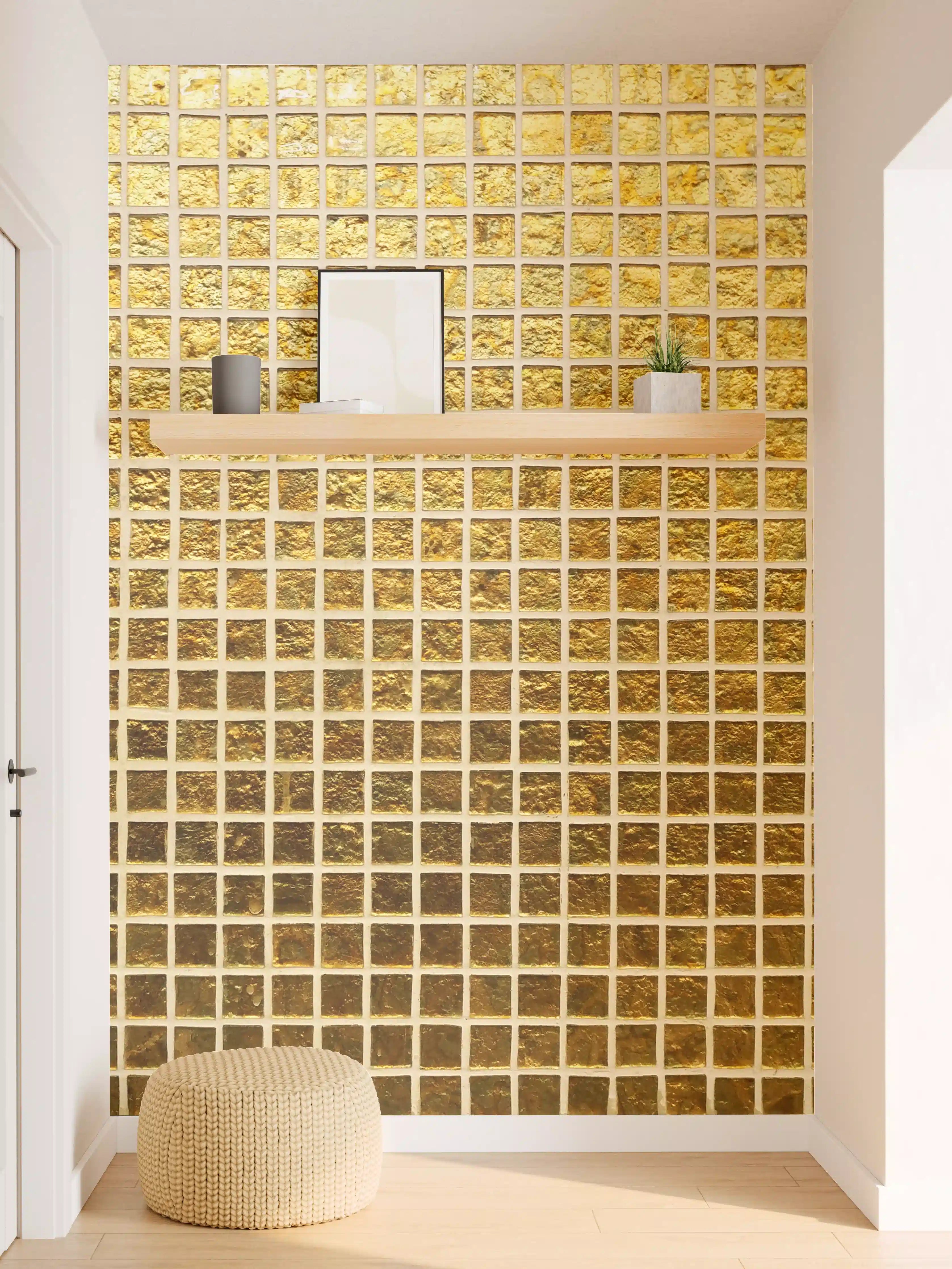 Wandverkleidung Flur - Goldenes Fliesenmuster