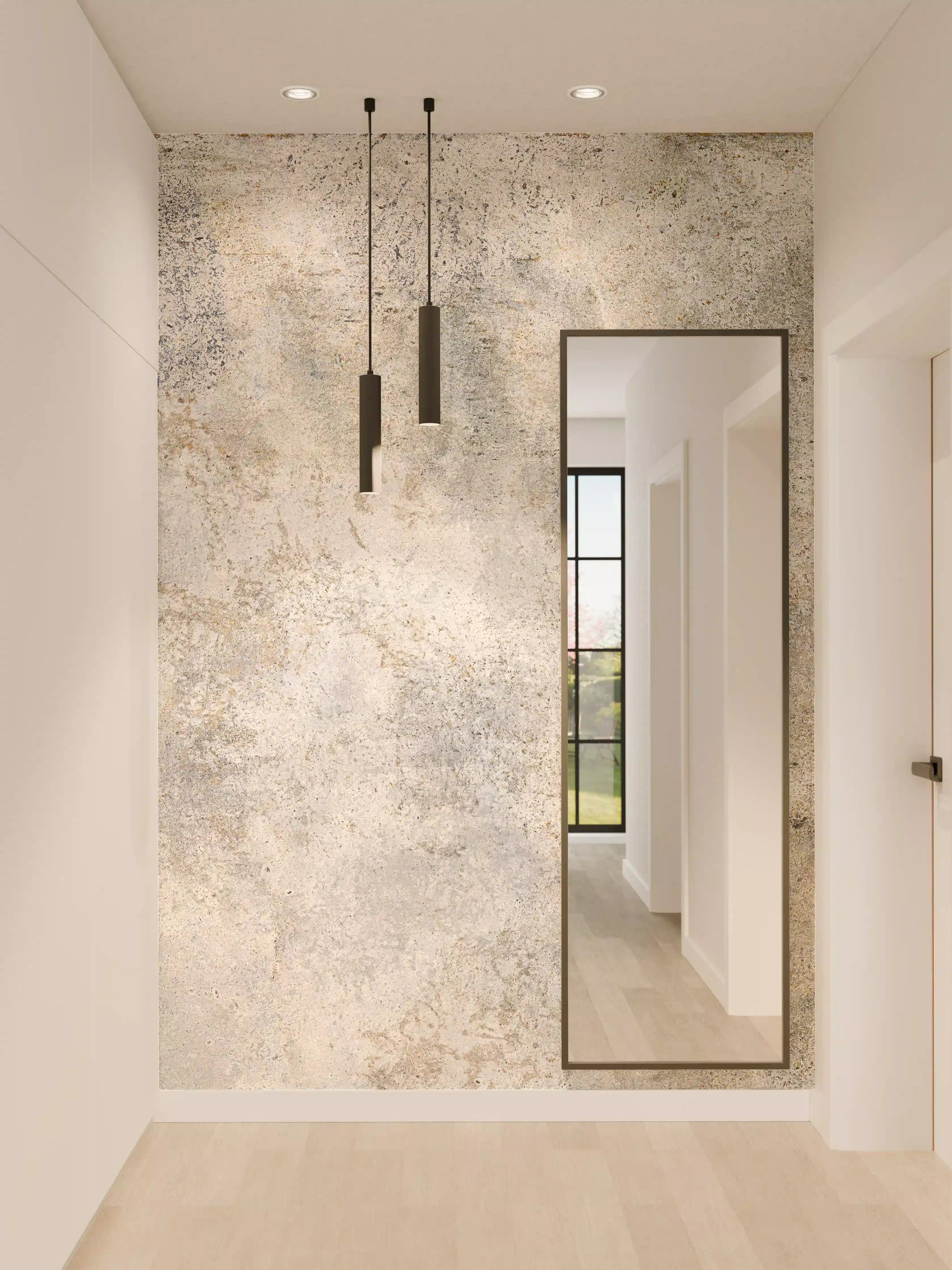 Wandverkleidung Flur - Gräuliche Zement Textur