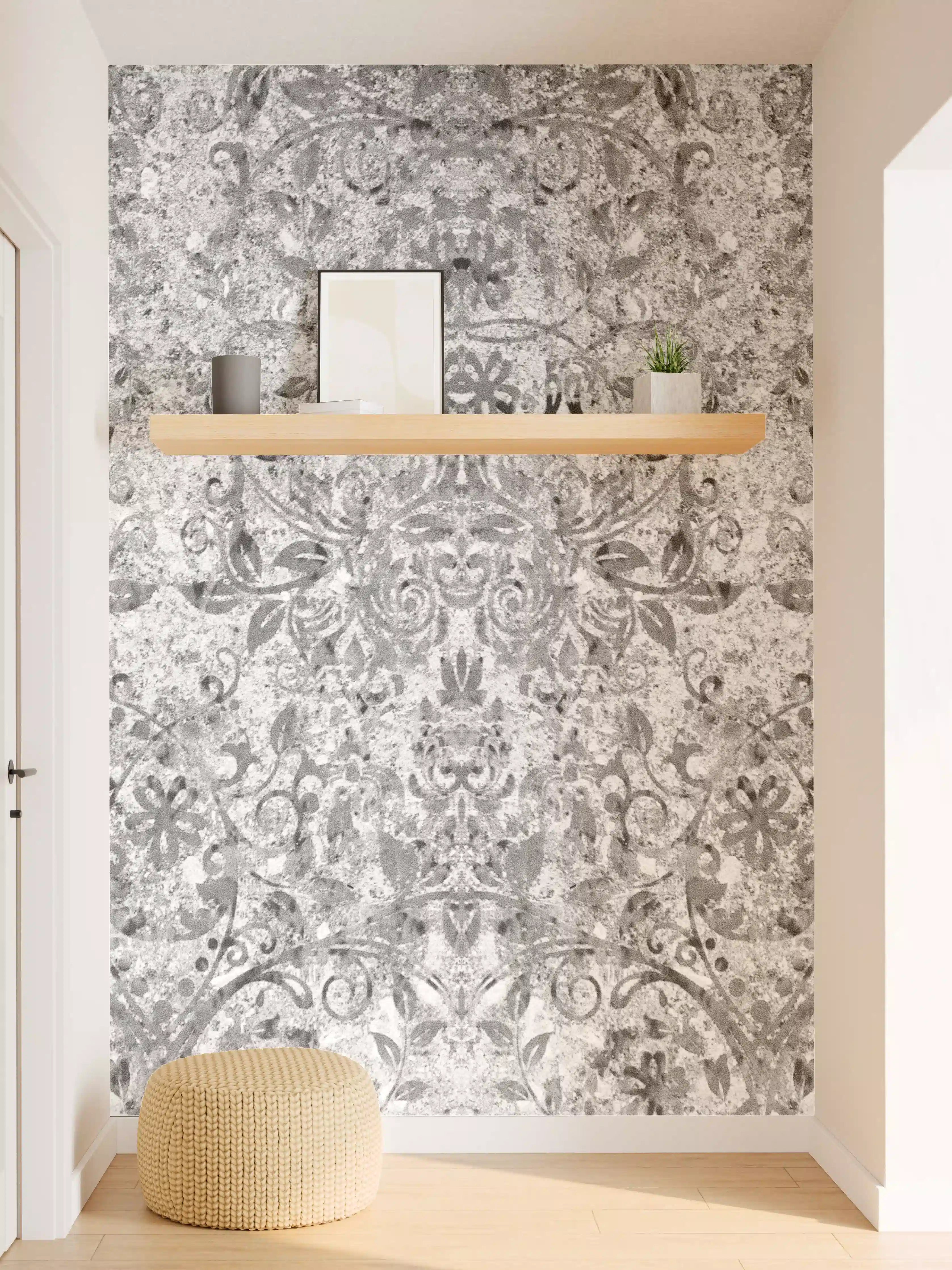 Wandverkleidung Flur - Gräuliche gealterte Tapet-Wand