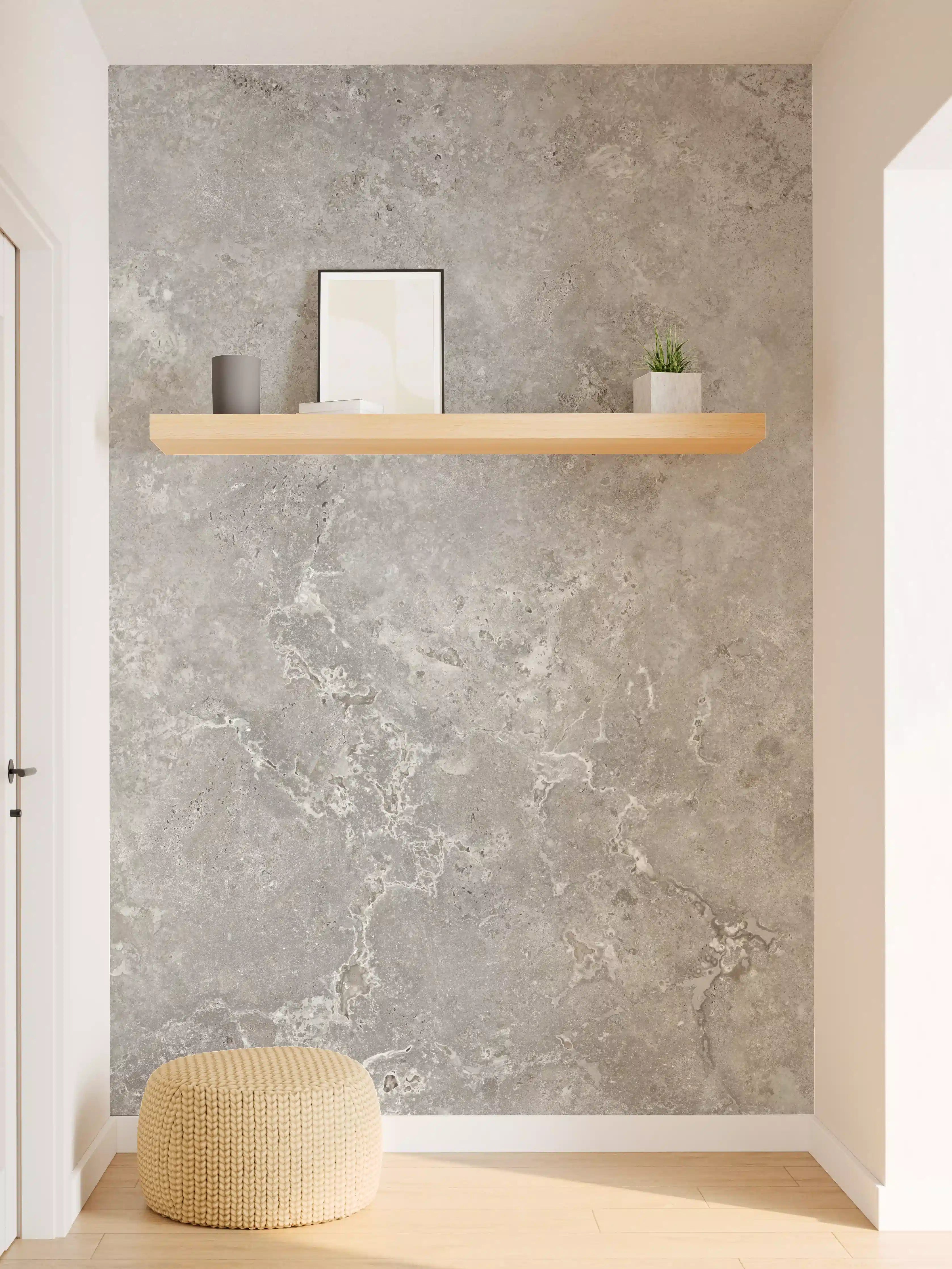 Wandverkleidung Flur - Gräulicher Zement