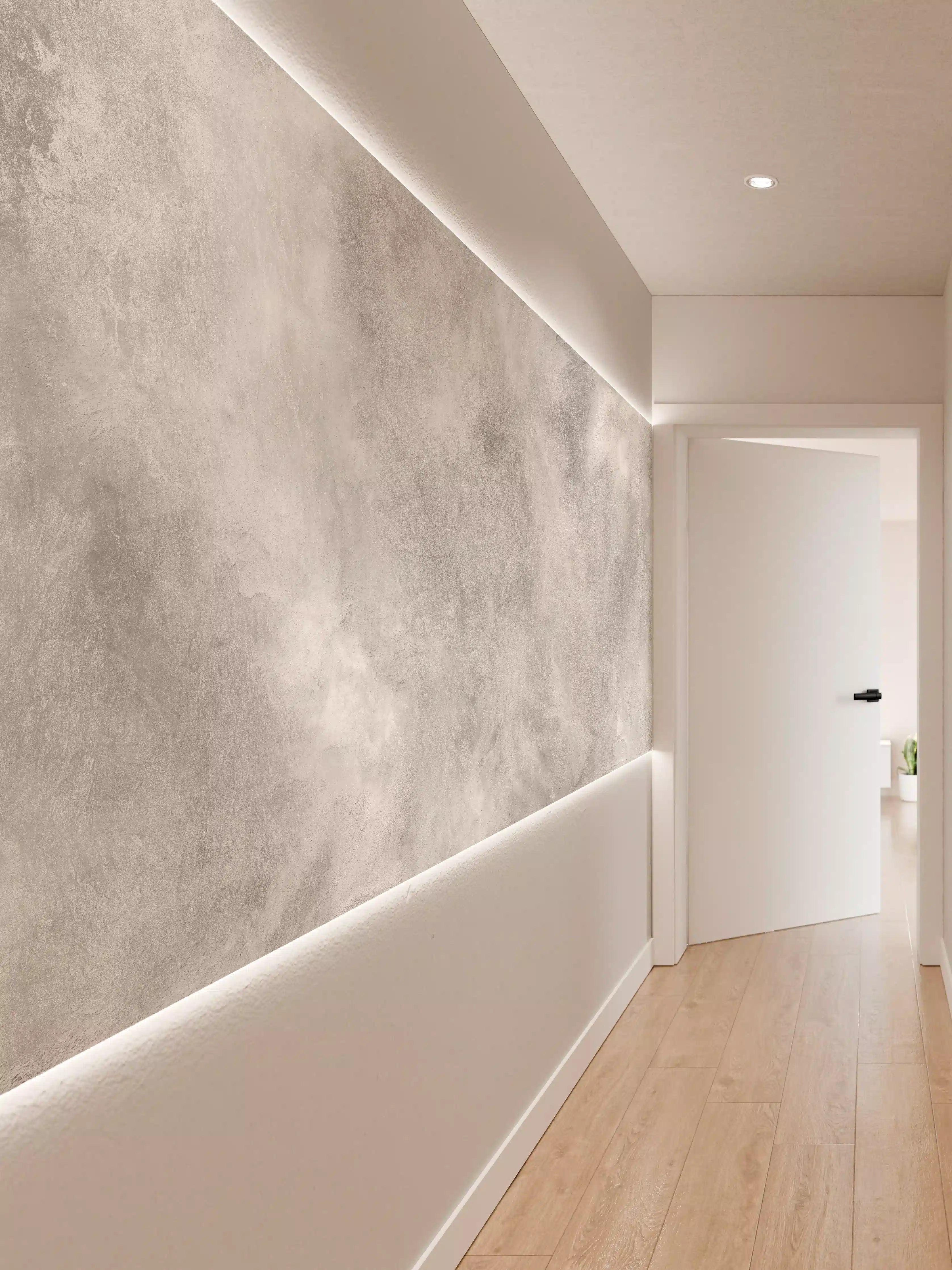 Wandverkleidung Flur - Gräuliches Marmor Design