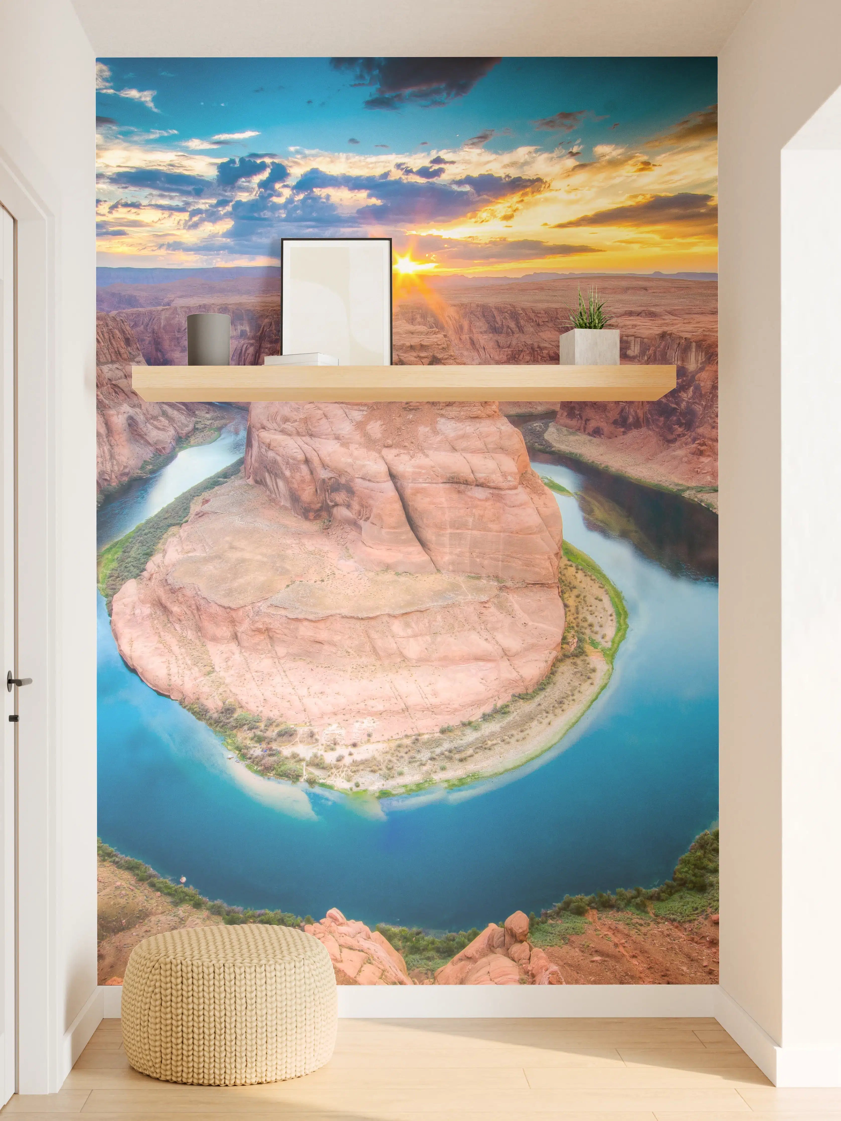 Wandverkleidung Flur - Grandiose Aussicht auf den Horseshoe Bend bei Sonnenuntergang