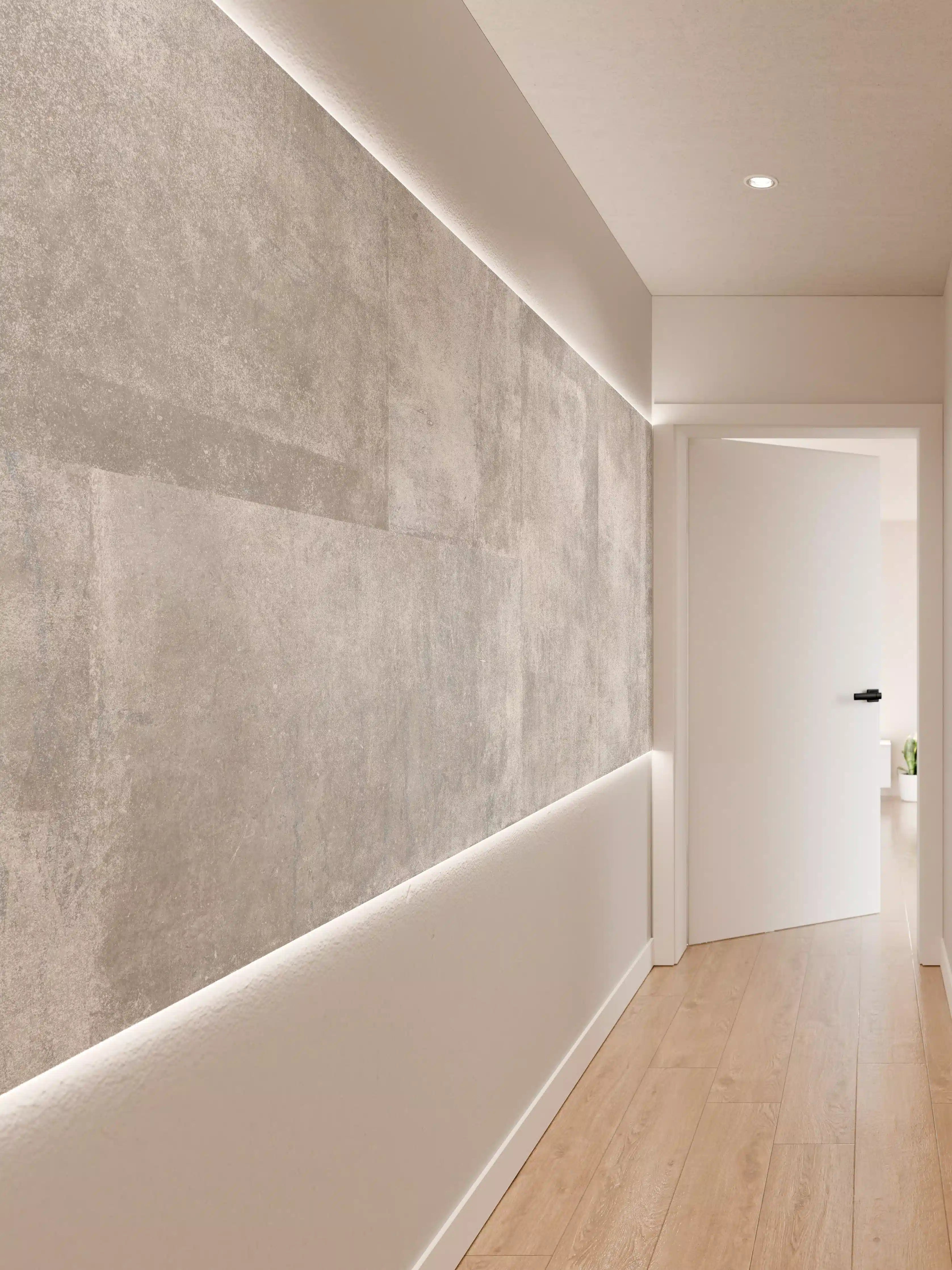 Wandverkleidung Flur - Grau-Weiße Zementwand Textur