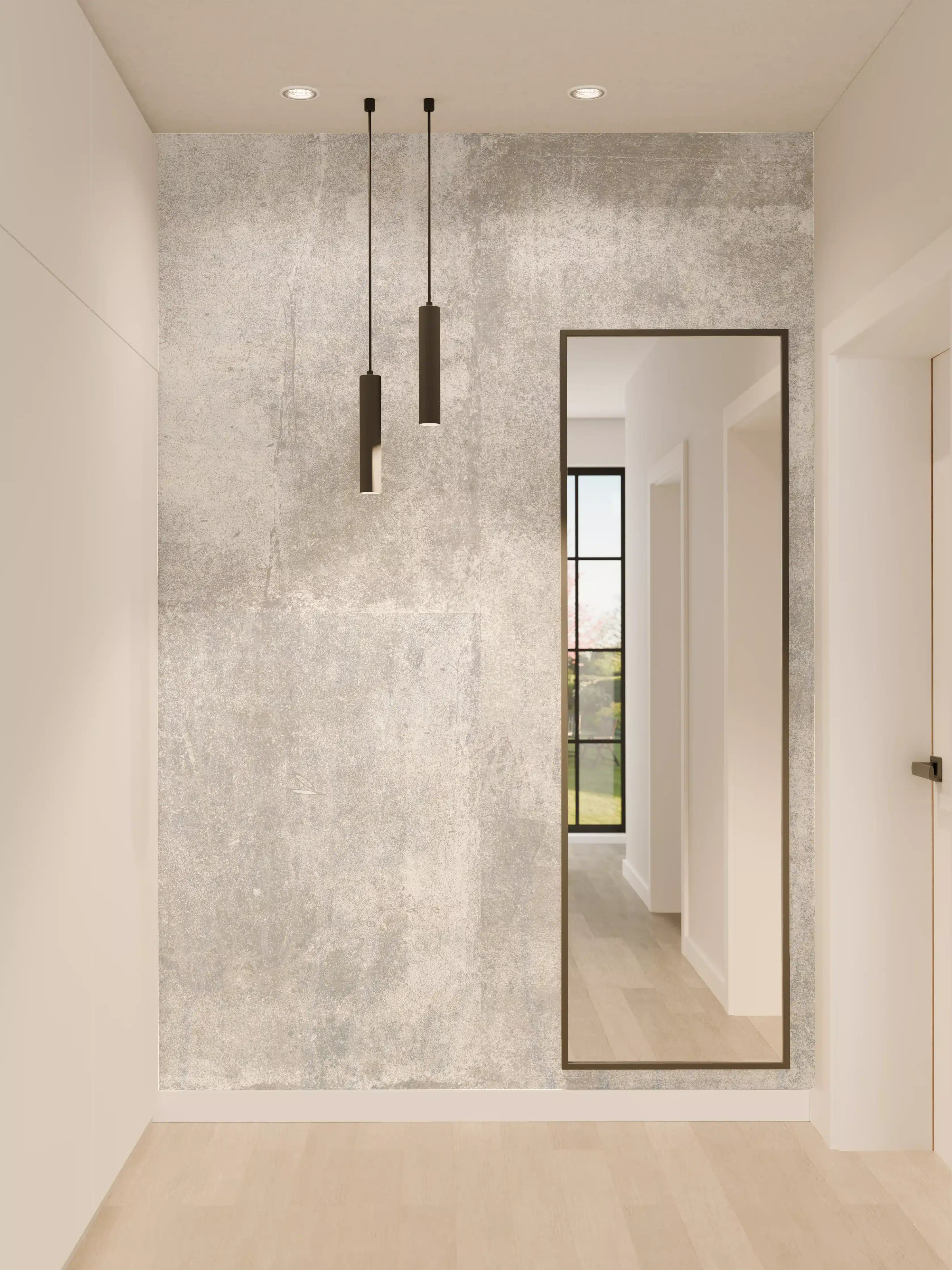 Wandverkleidung Flur - Grau-Weiße Zementwand Textur