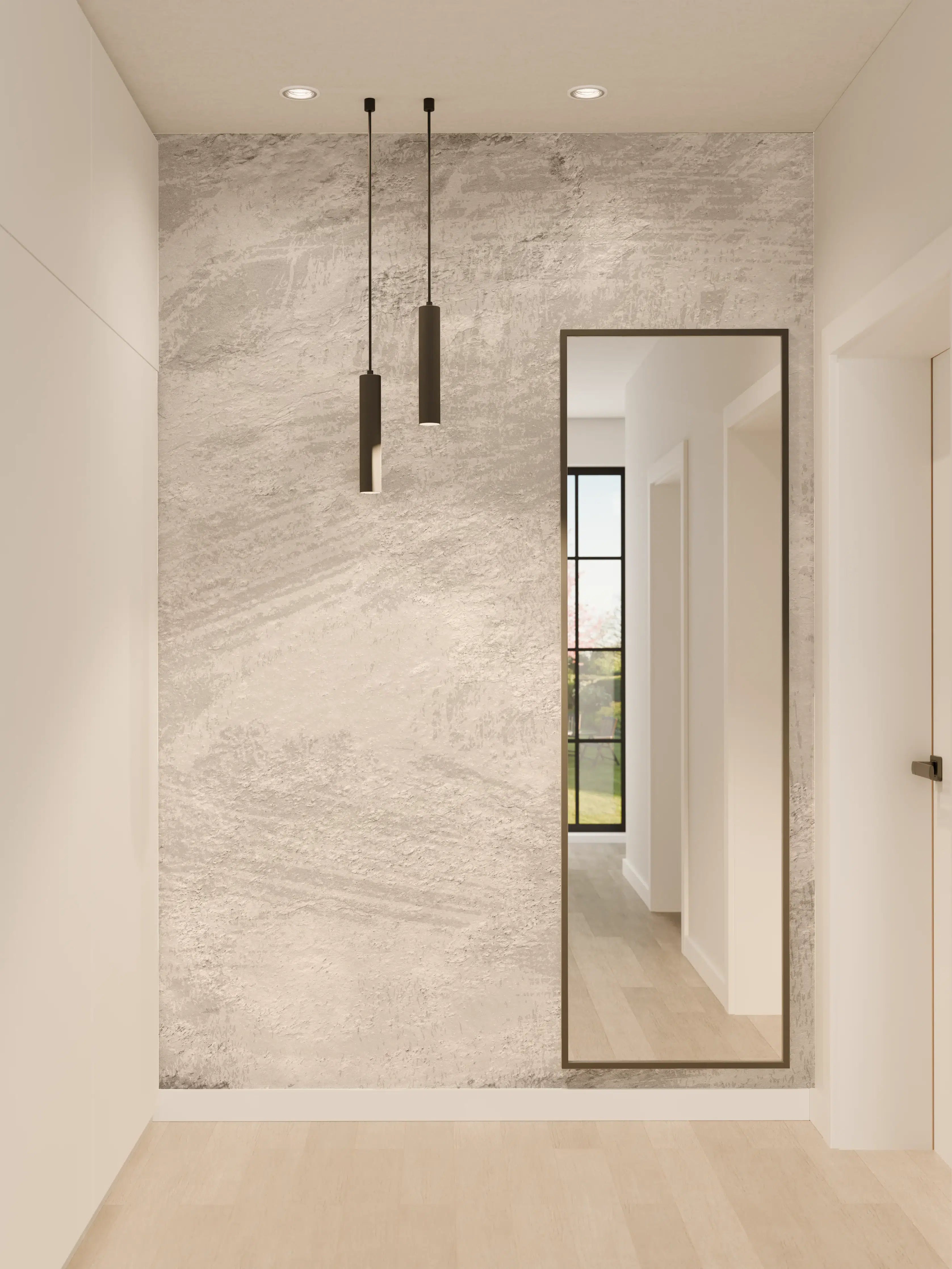 Wandverkleidung Flur - Graue Beton Textur Struktur