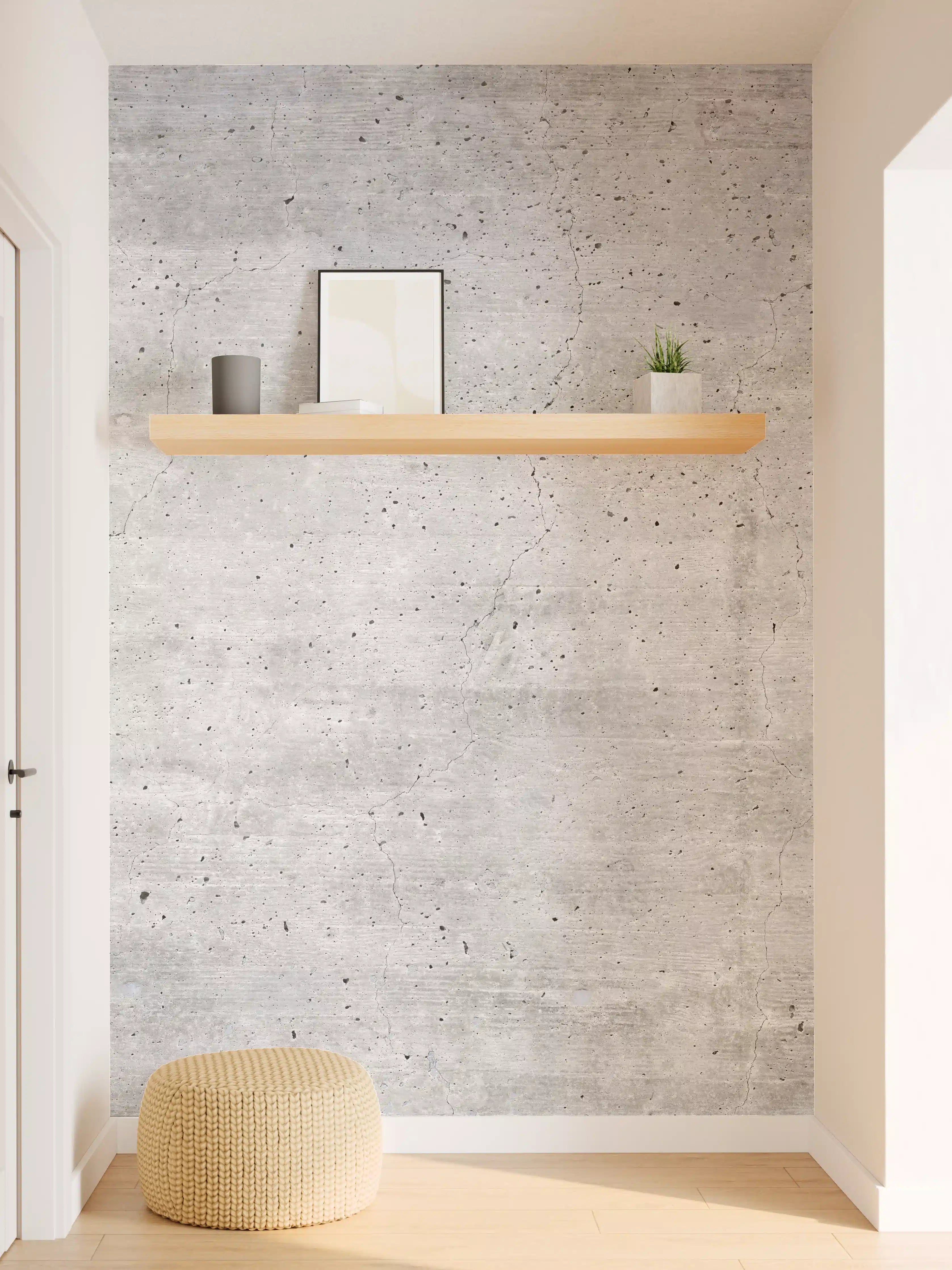 Wandverkleidung Flur - Graue Betonwand