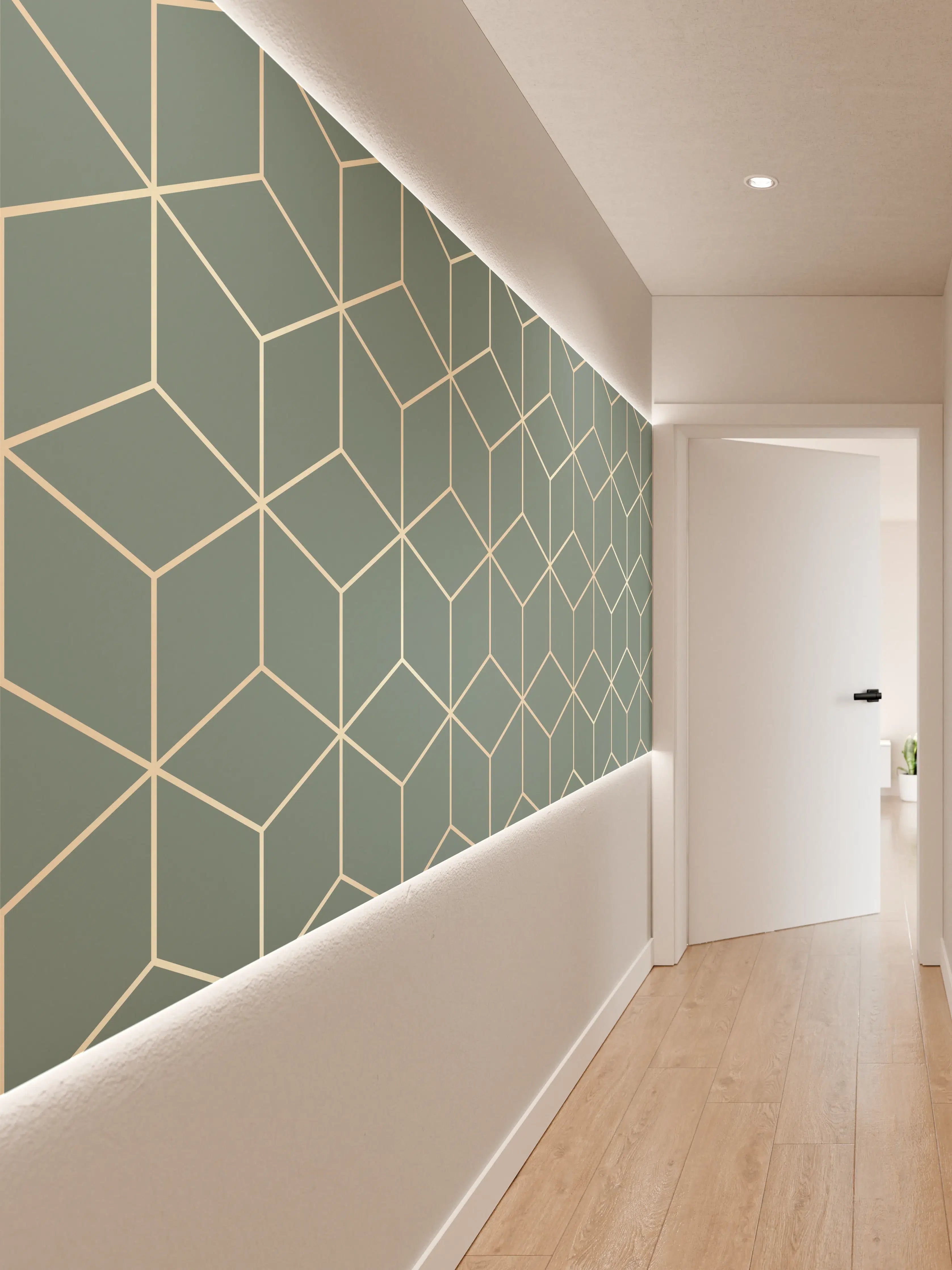 Wandverkleidung Flur - Graue Geometrie für moderne Wände