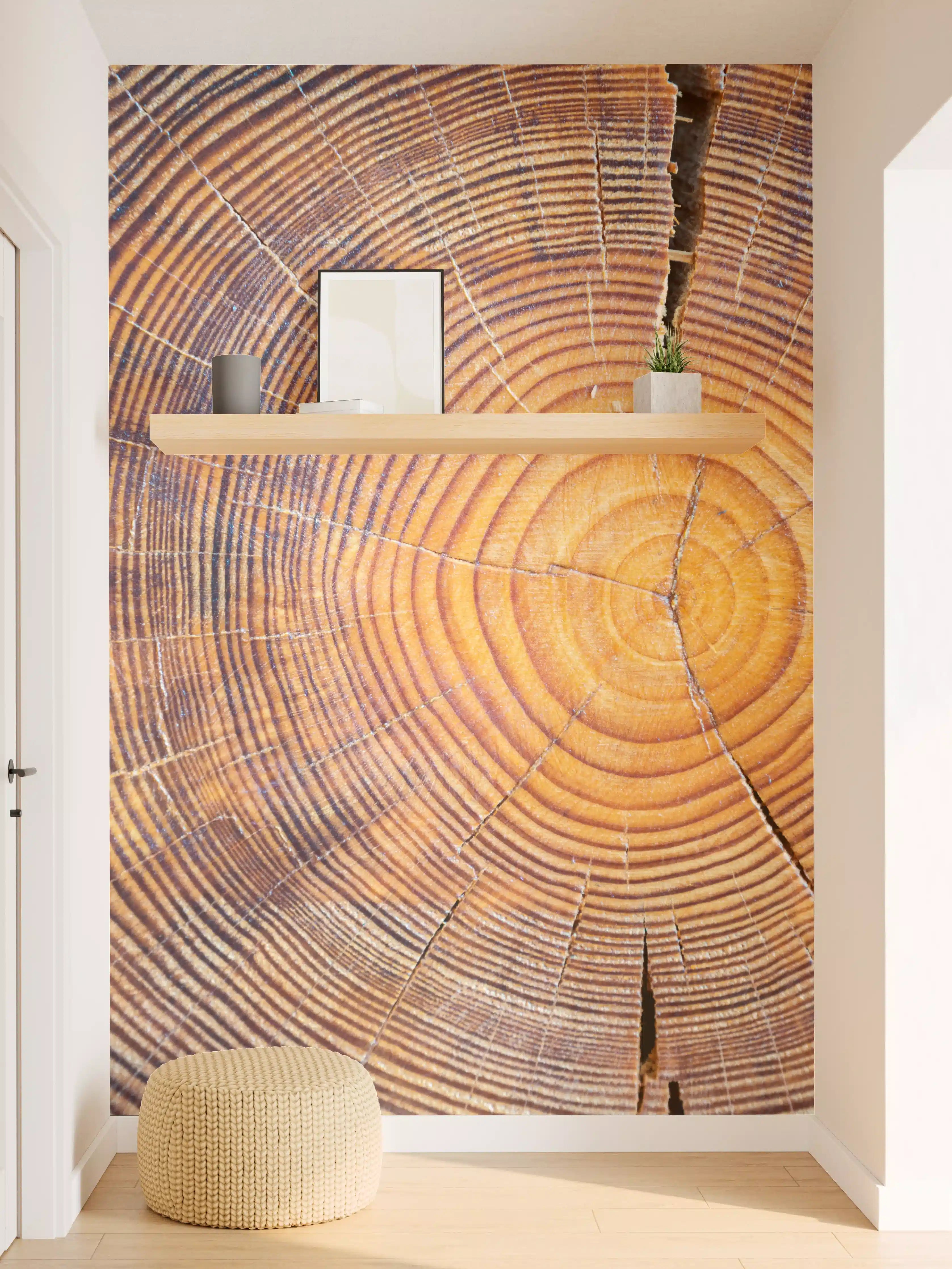 Wandverkleidung Flur - Graue Holzmaserung Nahaufnahme