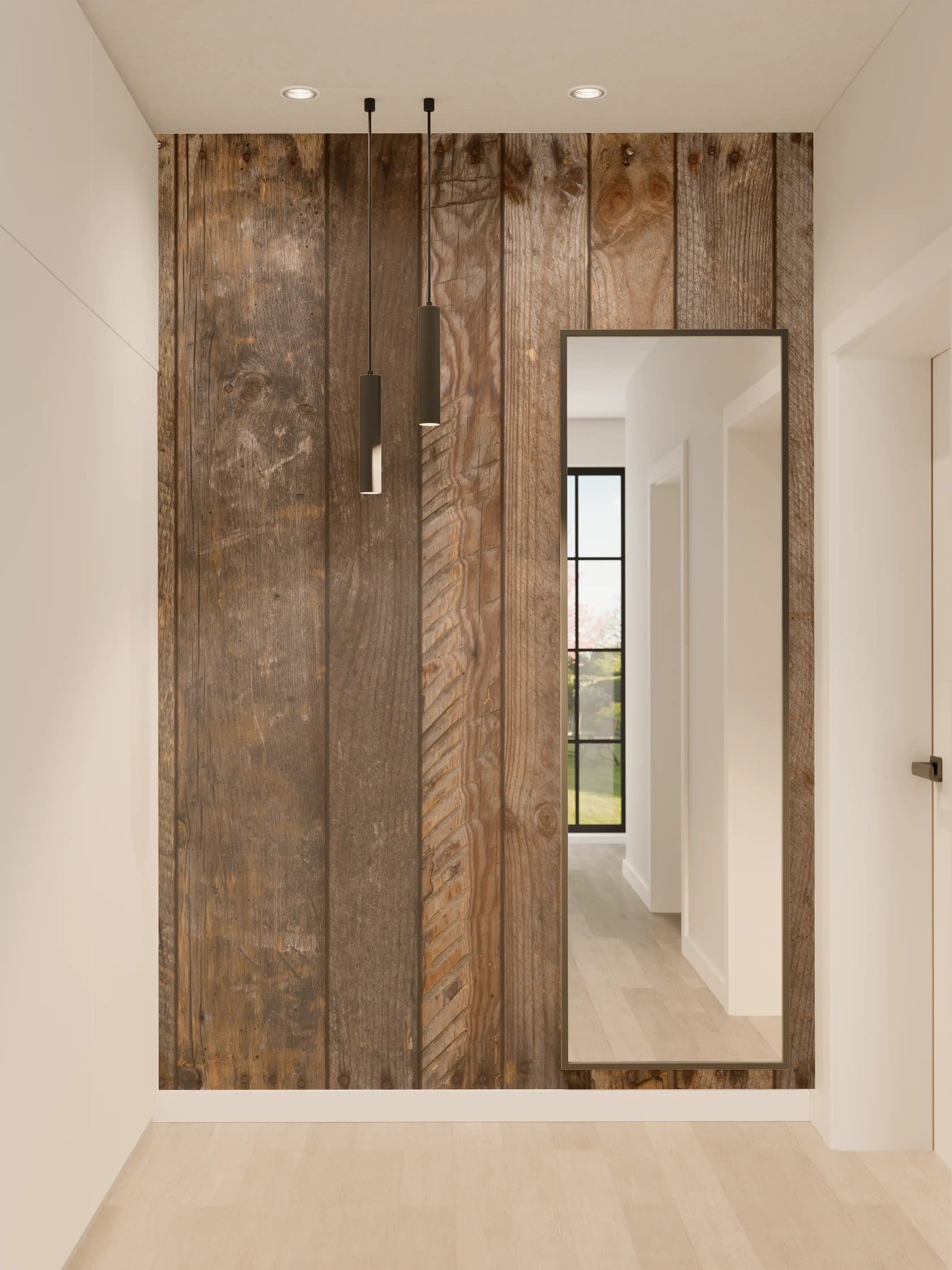 Wandverkleidung Flur - Graue Holzoptik Wandpaneele für Naturnähe