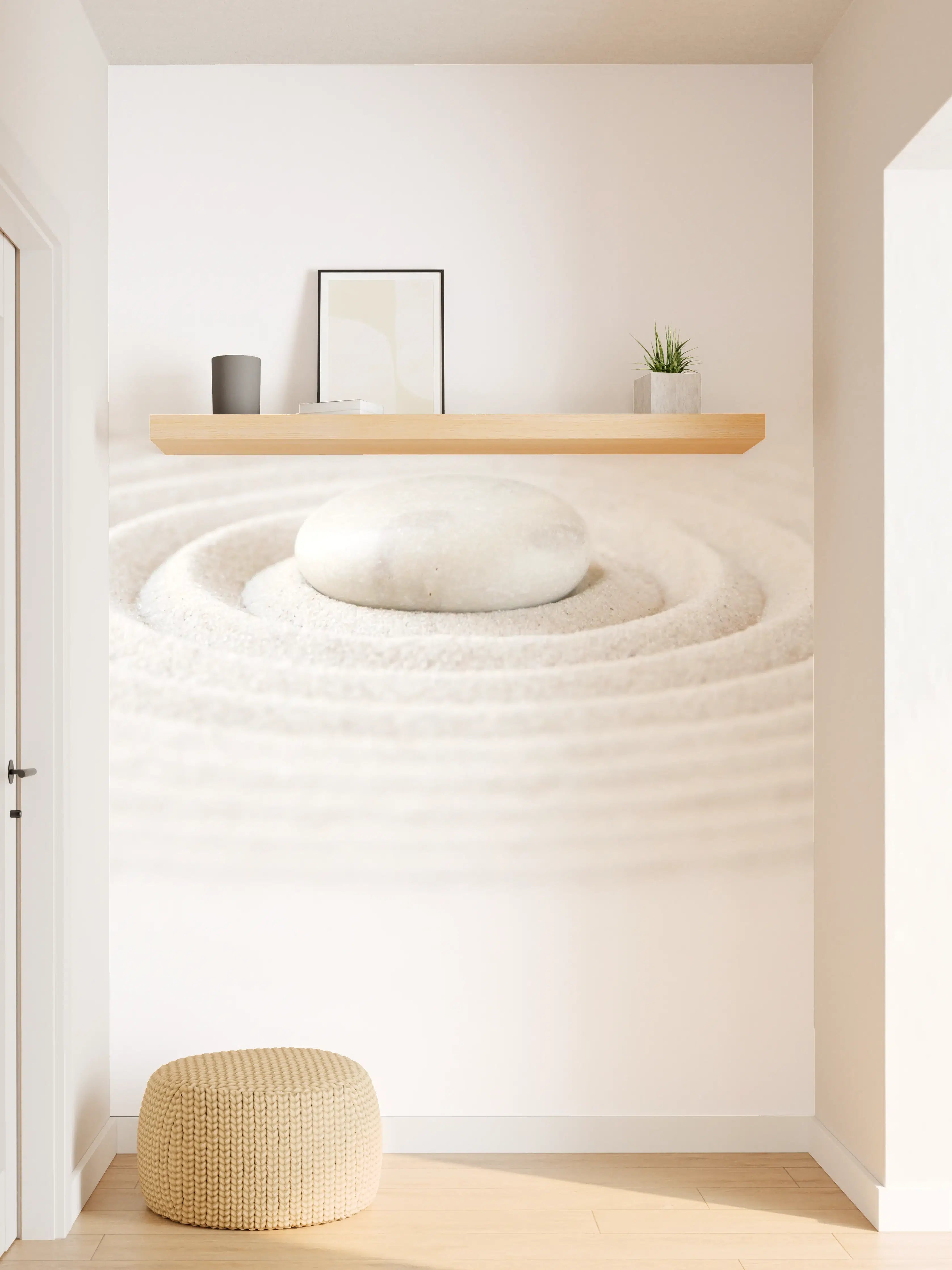 Wandverkleidung Flur - Graue Stein- und Gartenornamente