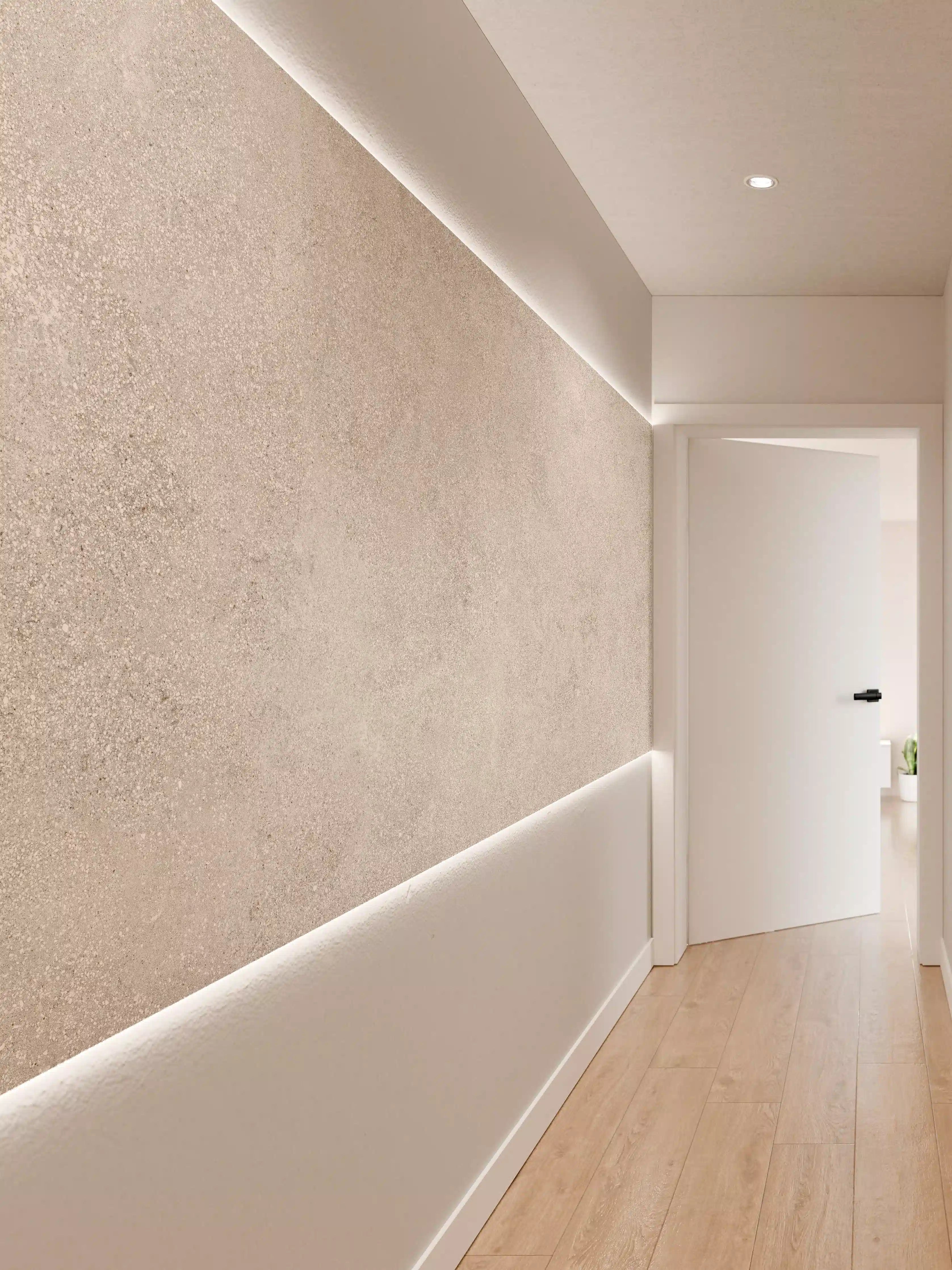 Wandverkleidung Flur - Graue Zement Struktur 