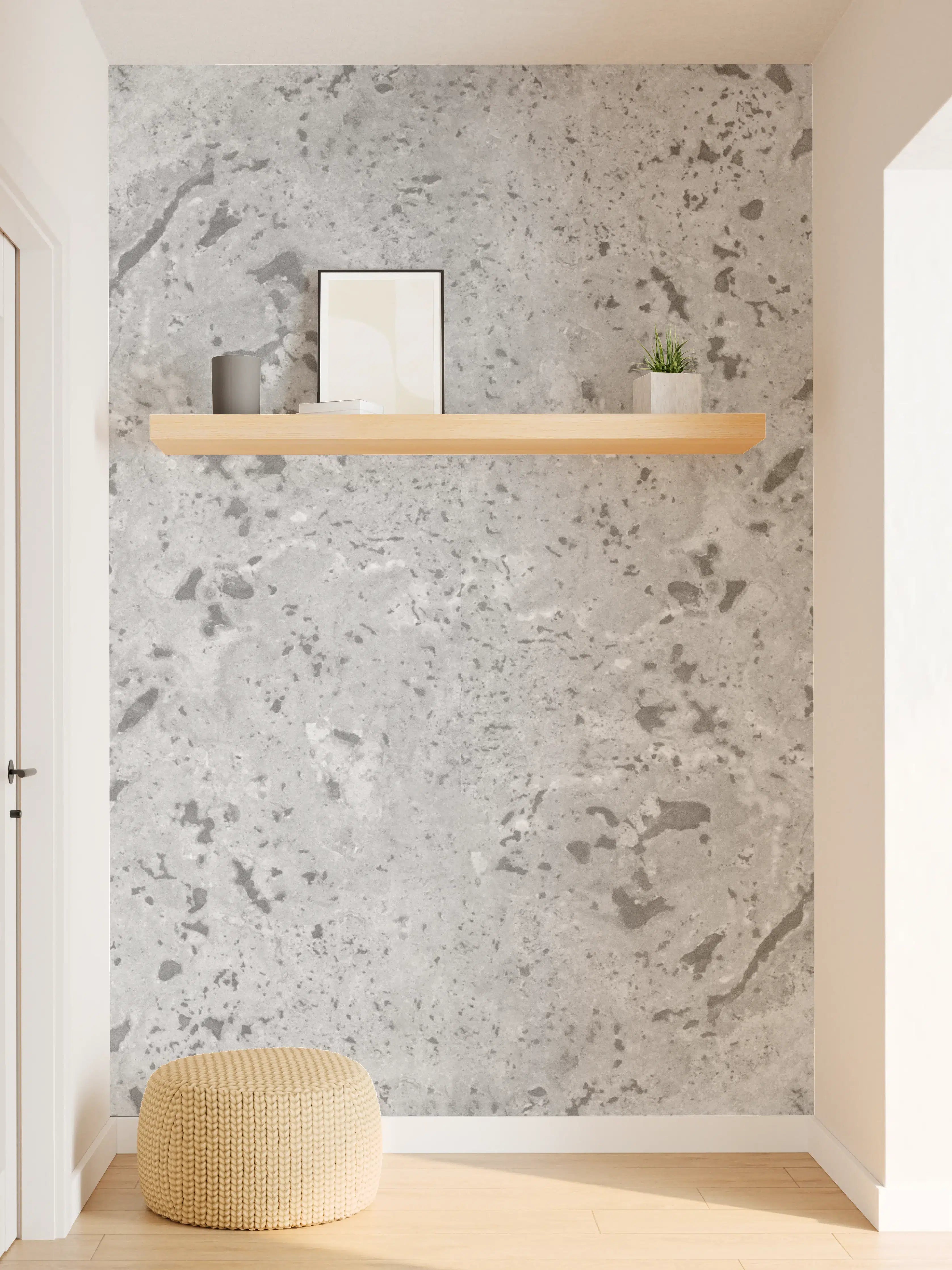 Wandverkleidung Flur - Grauer Beton