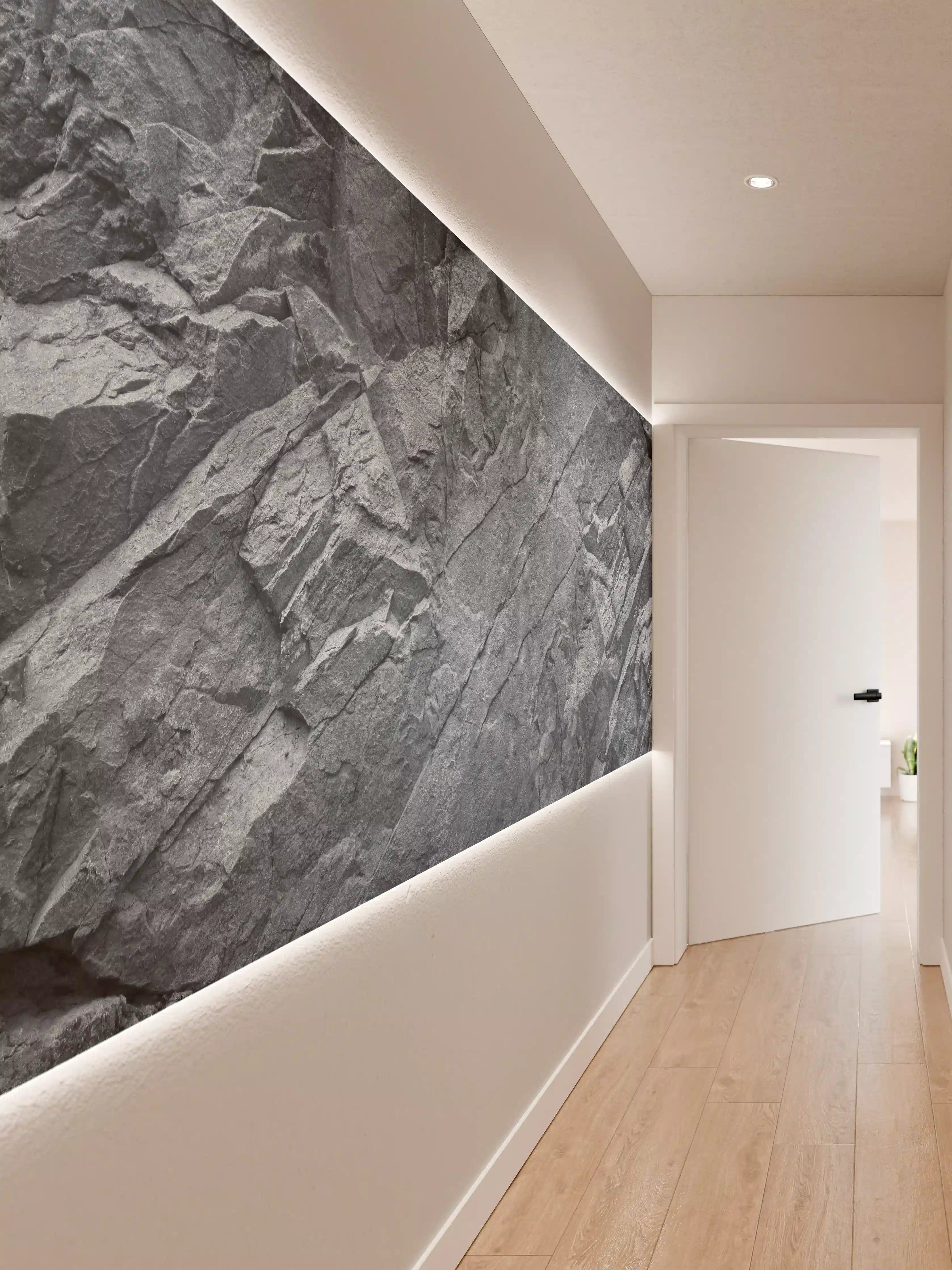 Wandverkleidung Flur - Grauer Felsfelsen mit Textur