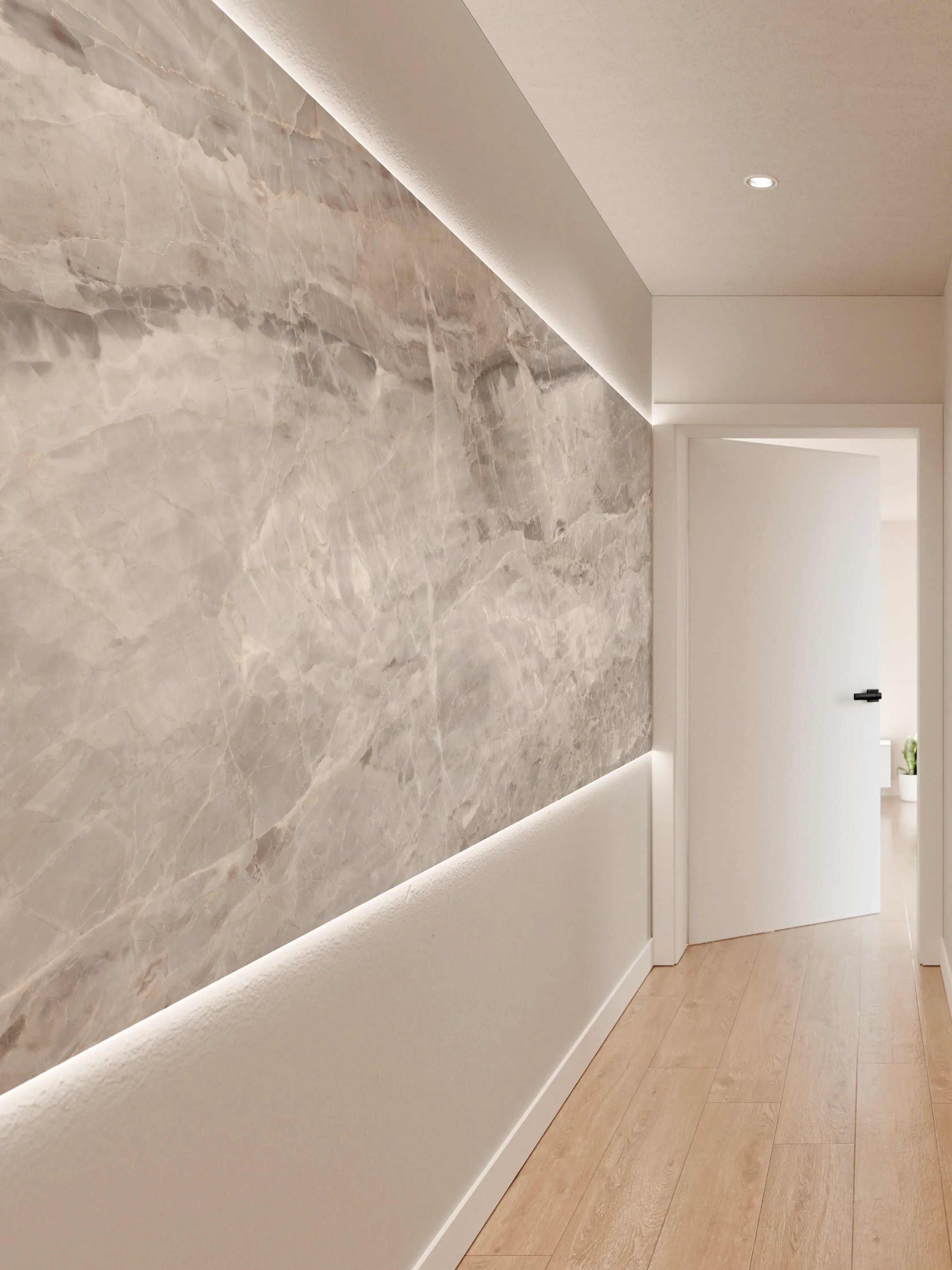 Wandverkleidung Flur - Grauer Marmor - Granit