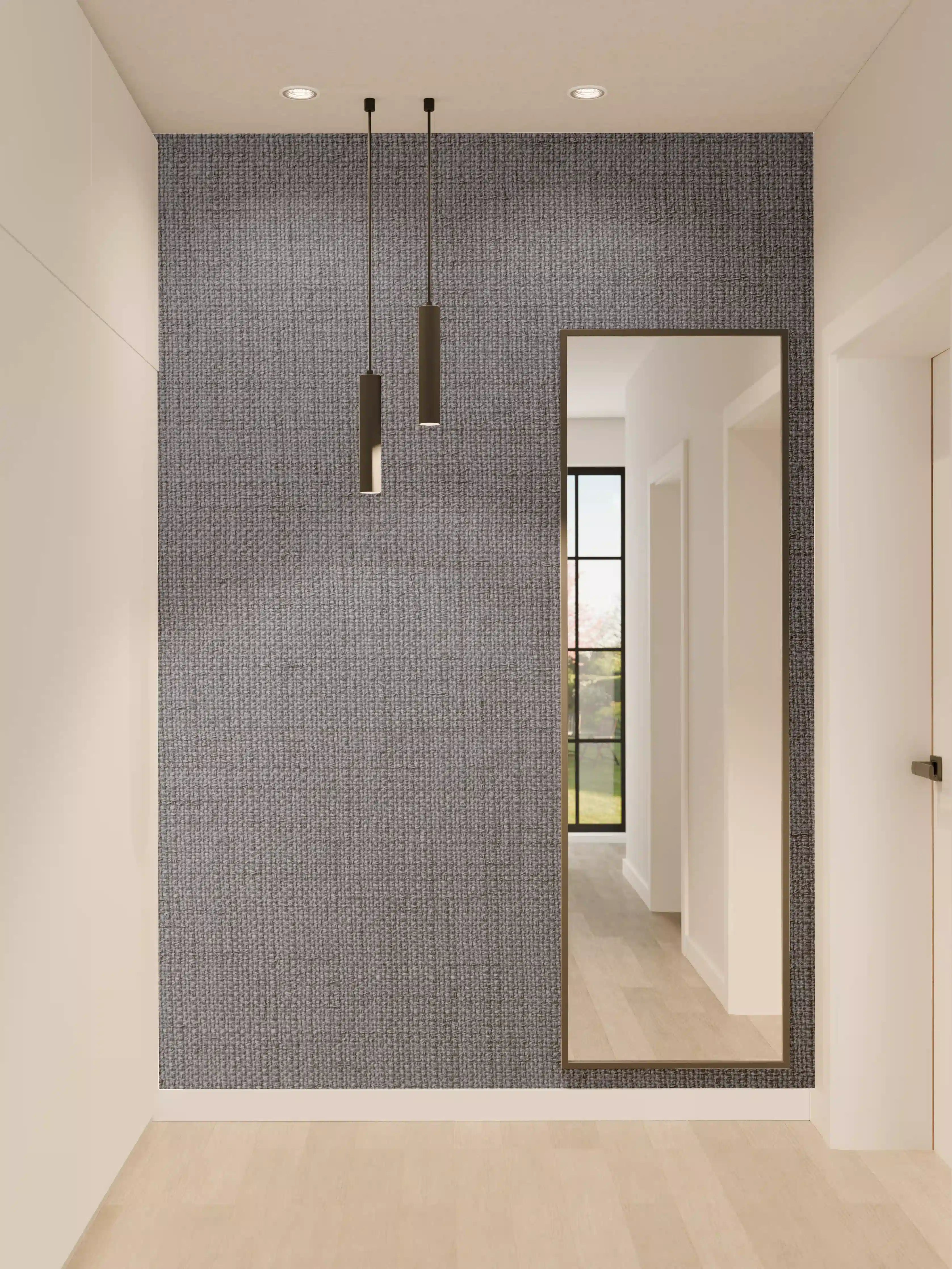 Wandverkleidung Flur - Grauer Stoff mit Textur