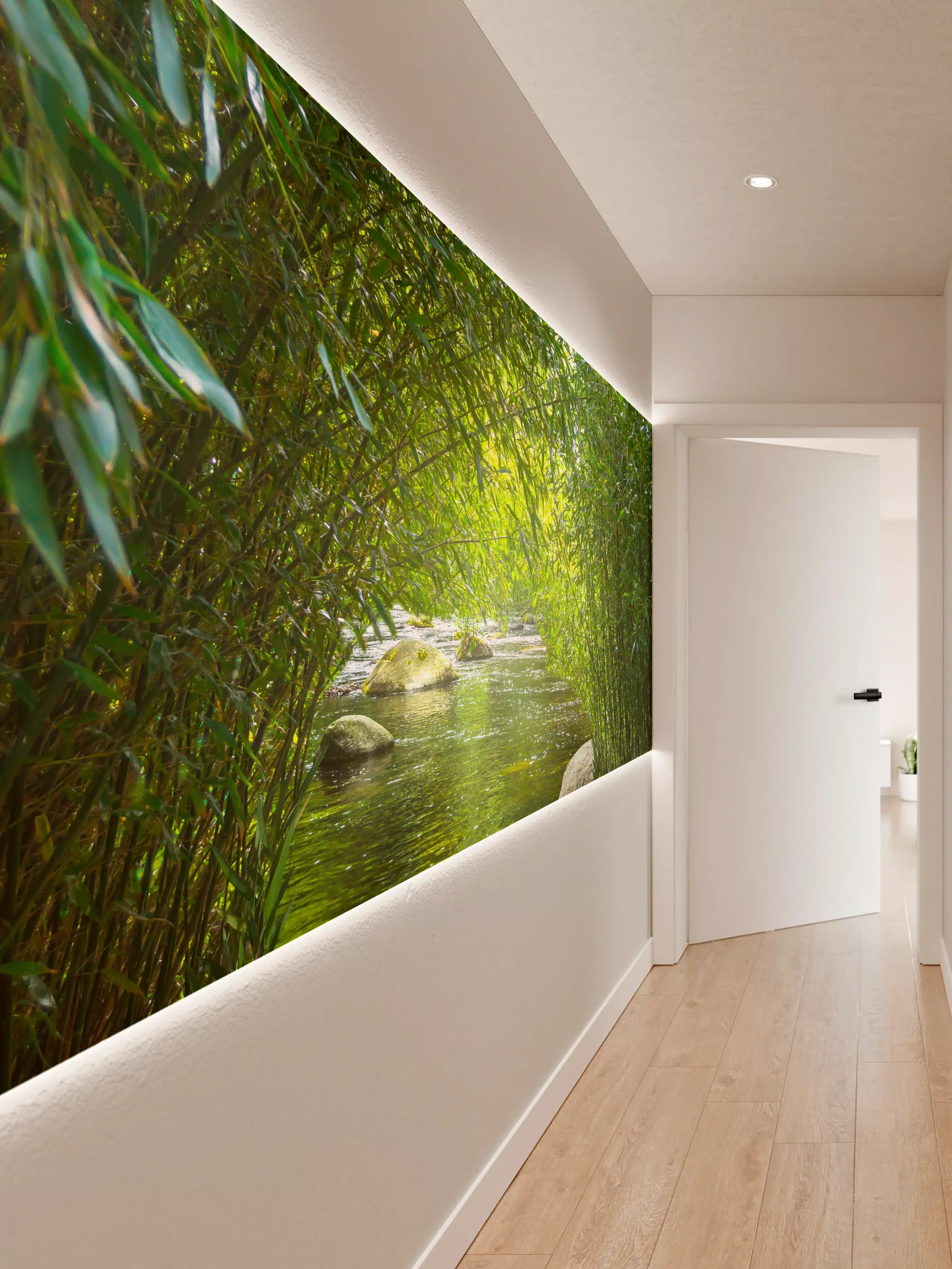 Wandverkleidung Flur - Grüner Dschungel Fluss