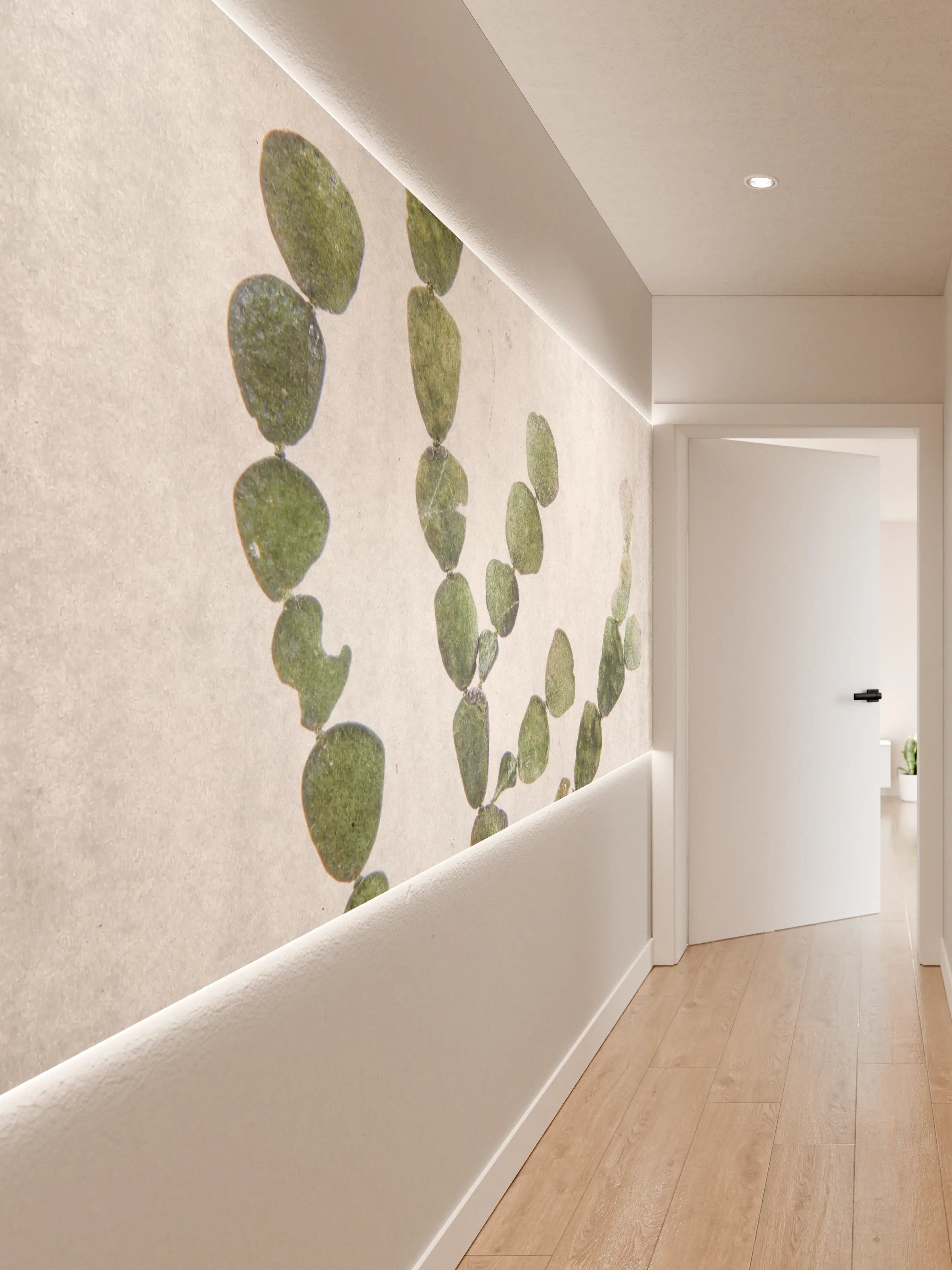 Wandverkleidung Flur - Grüner Eukalyptus in Minimalistischem Stil