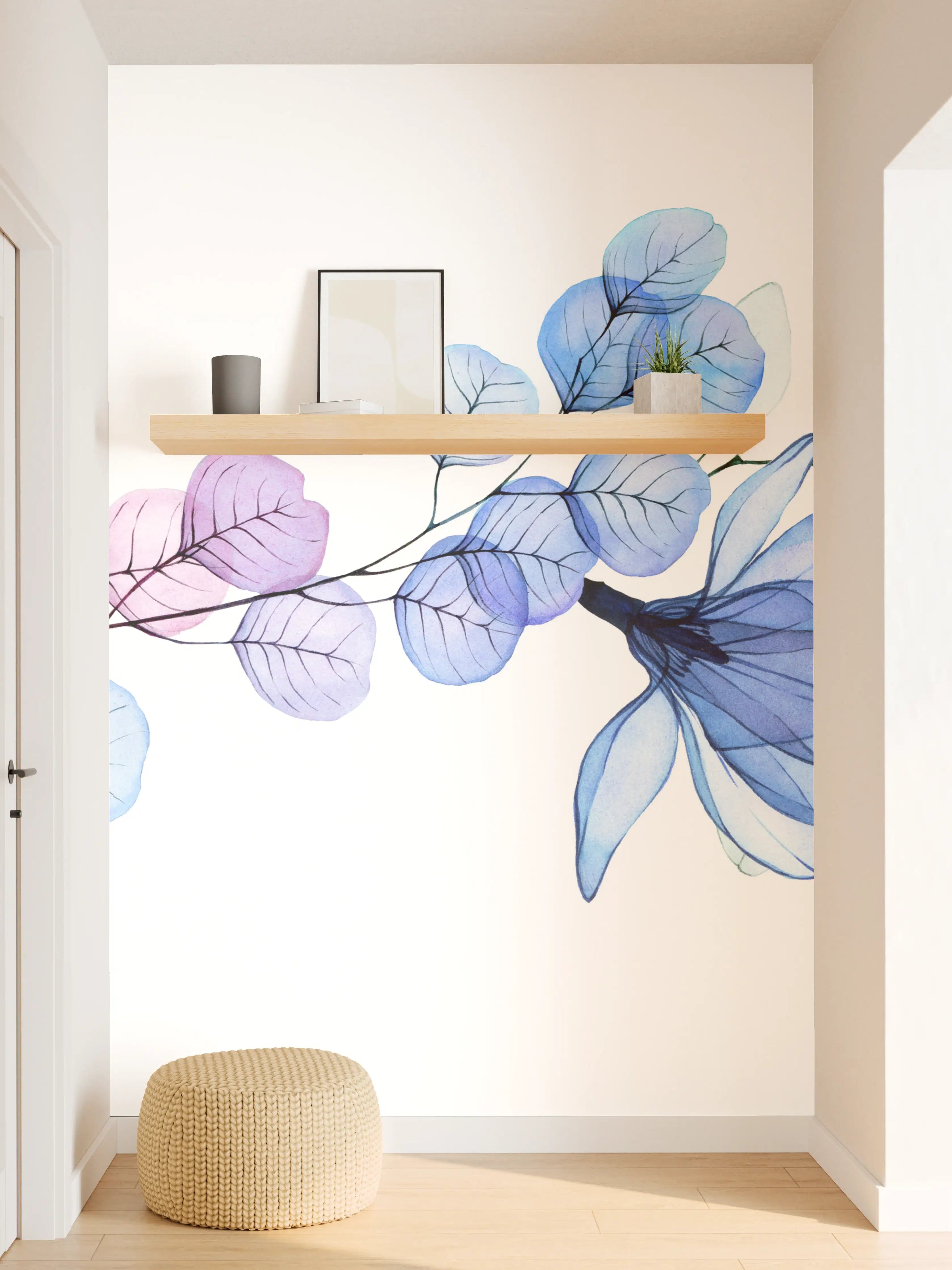 Wandverkleidung Flur - Harmonie aus Blau und Lila