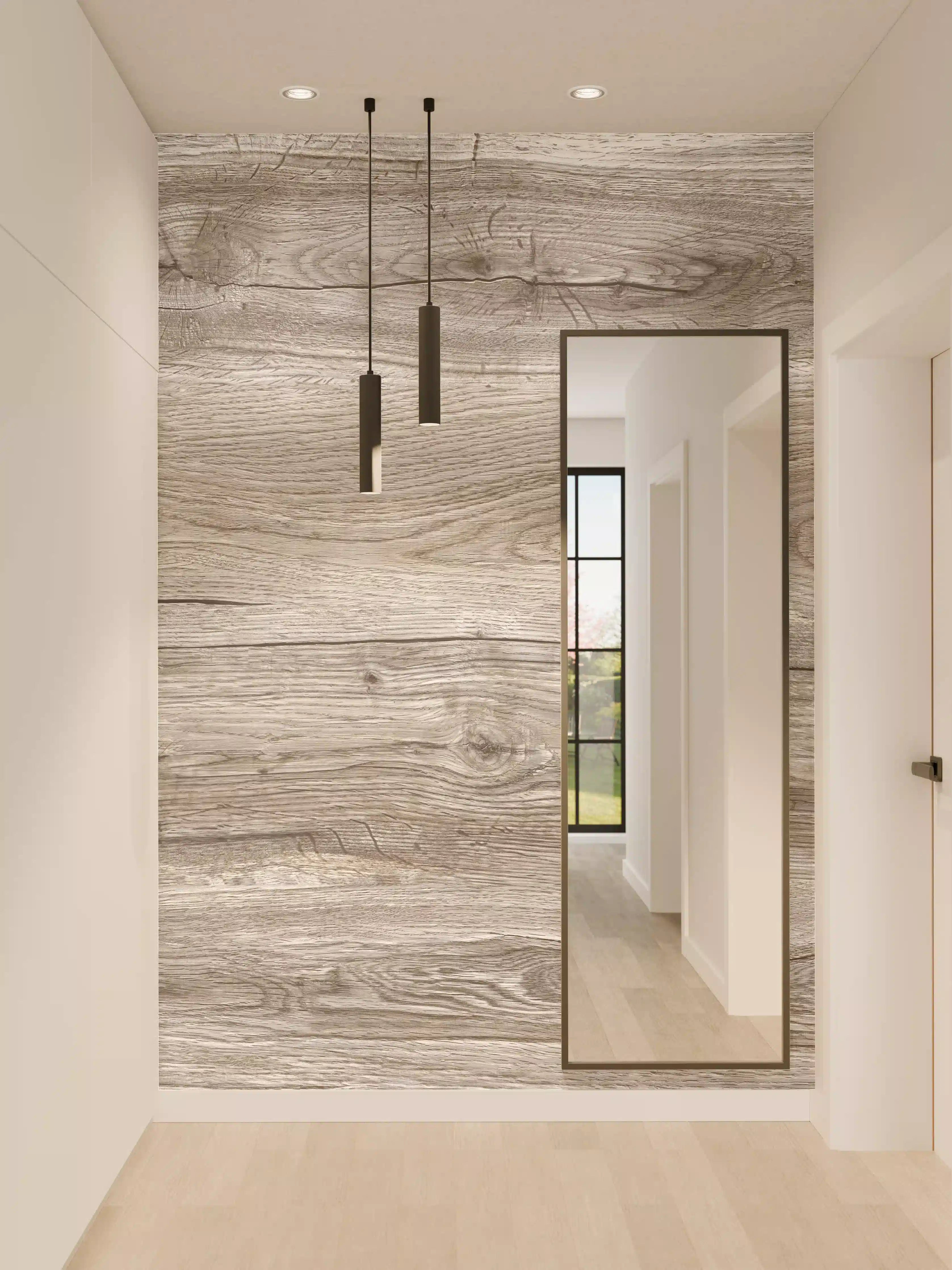 Wandverkleidung Flur - Hell-braune Holz Textur