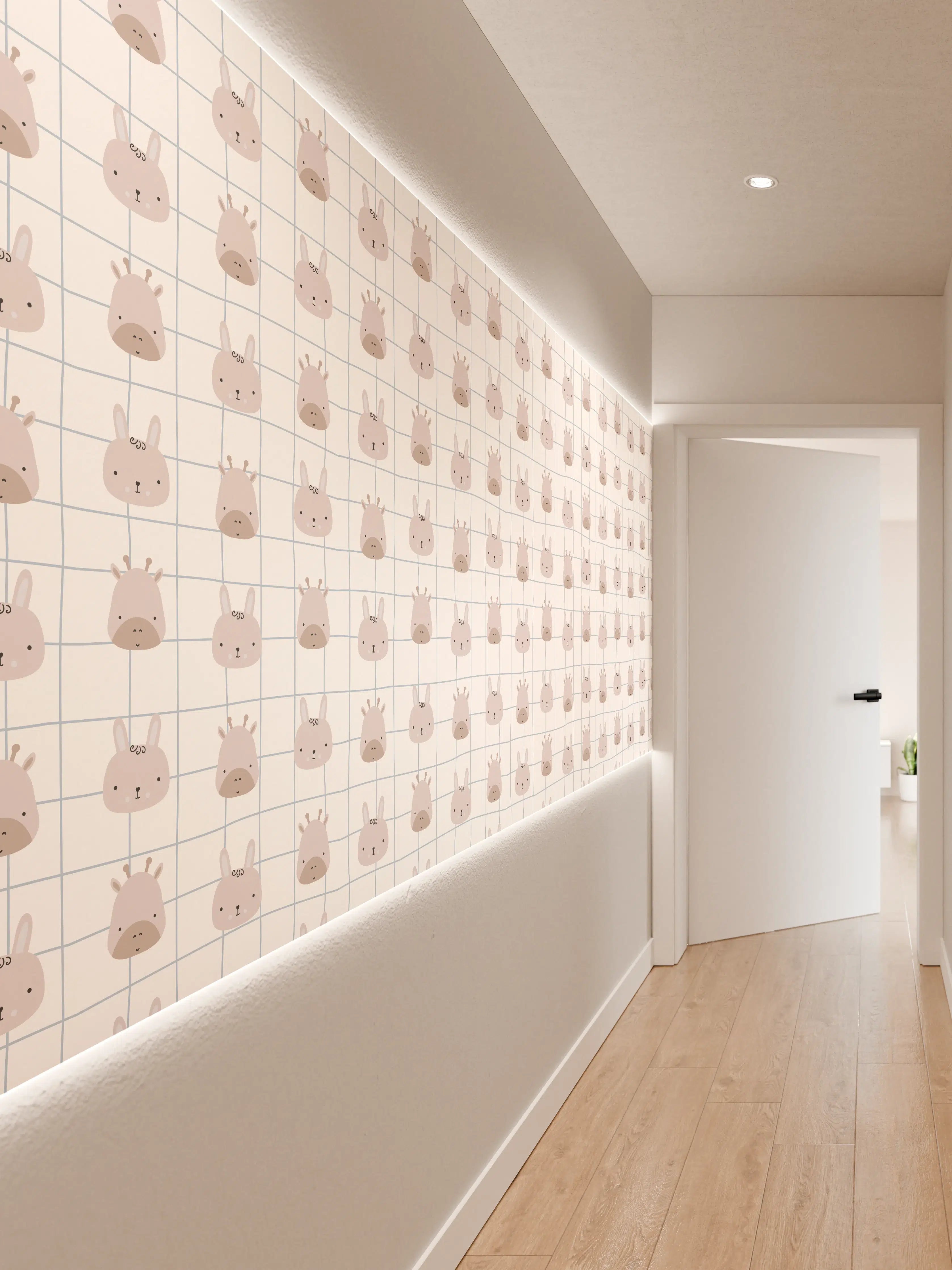 Wandverkleidung Flur - Hellan, Neutral, Minimalistisches Tierdesign