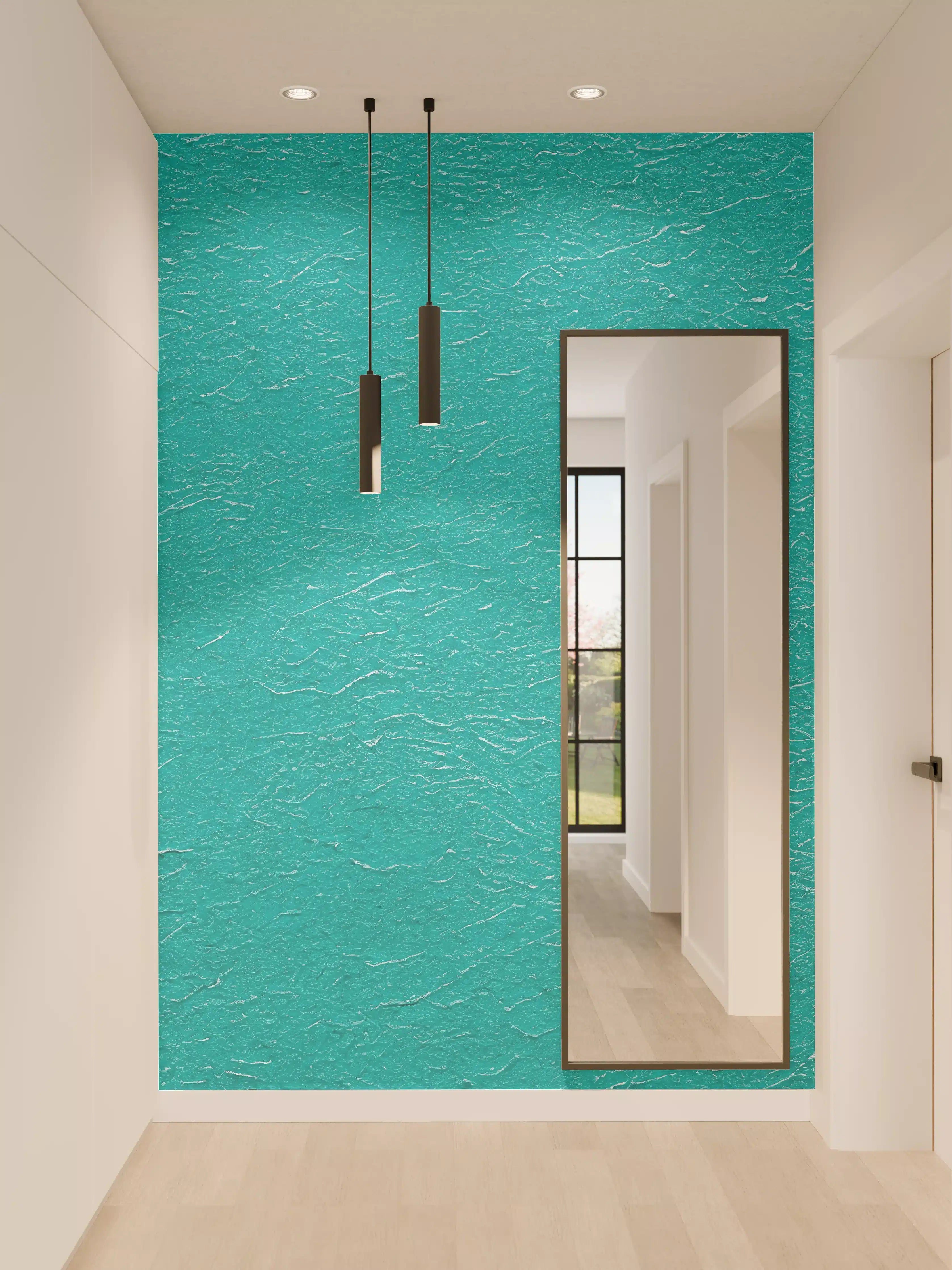 Wandverkleidung Flur - Hellblaue Wand Struktur