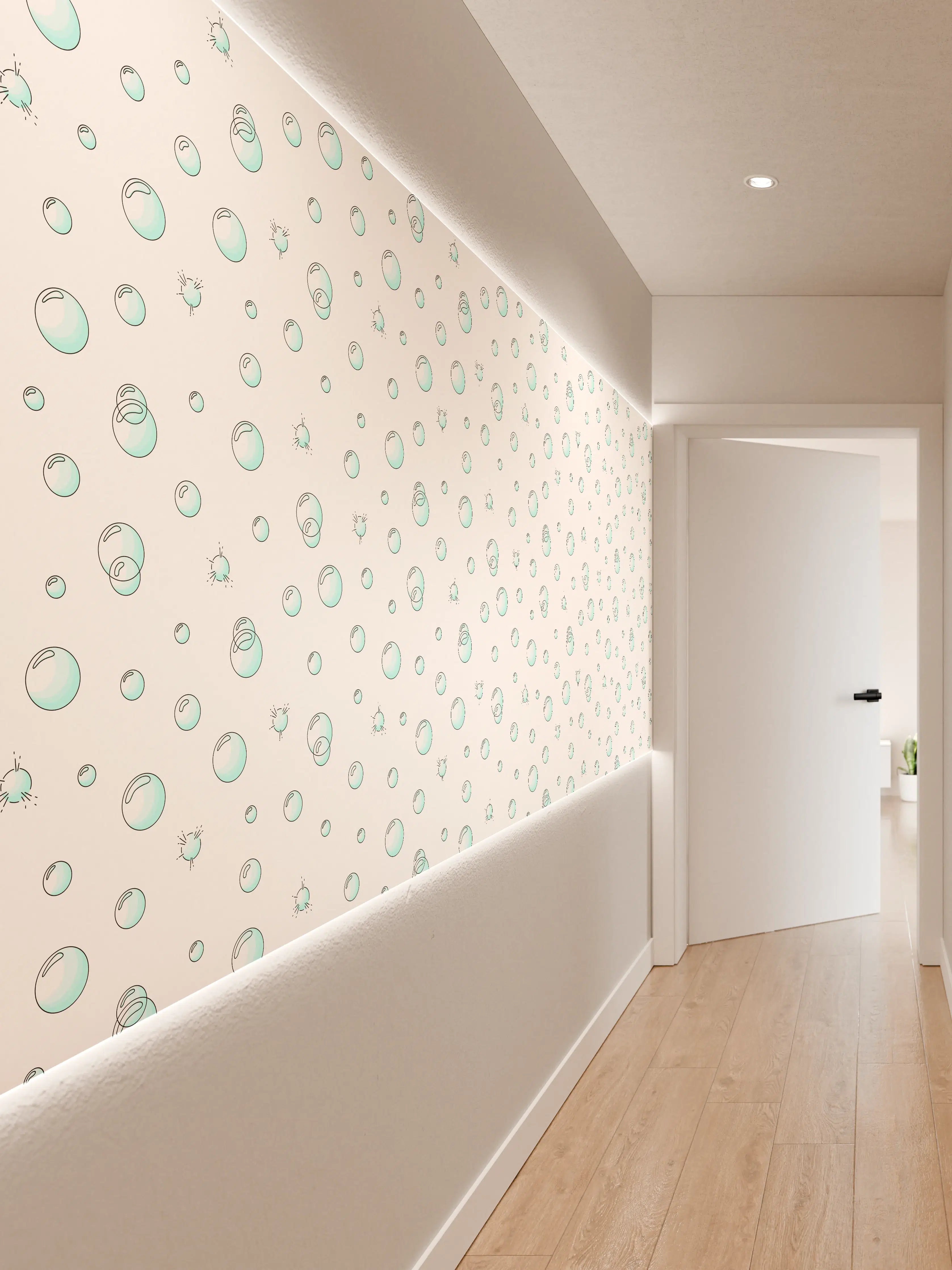 Wandverkleidung Flur - Helle Wasserpfützen auf hellem Untergrund