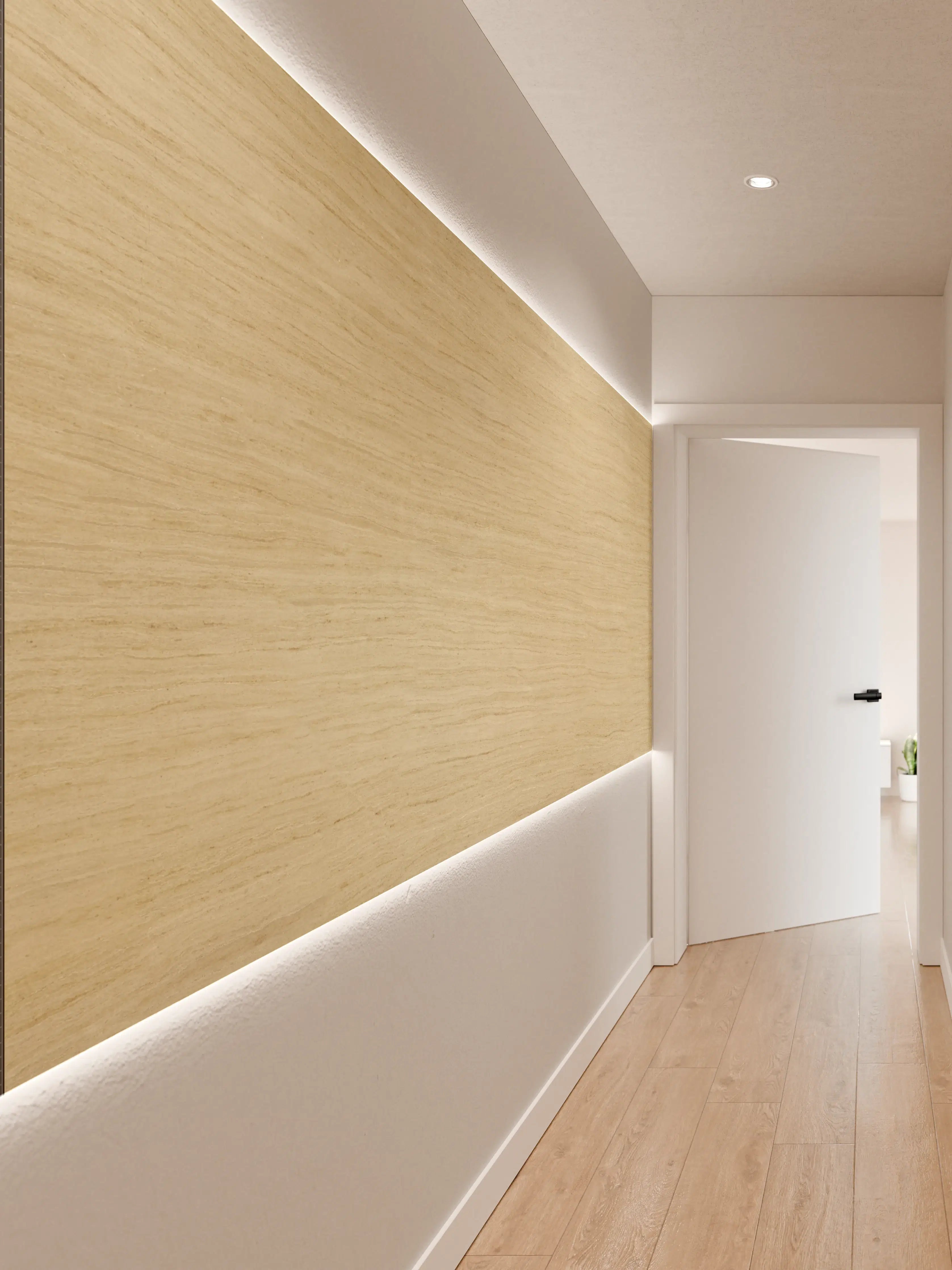 Wandverkleidung Flur - Helle feine Holzoptik