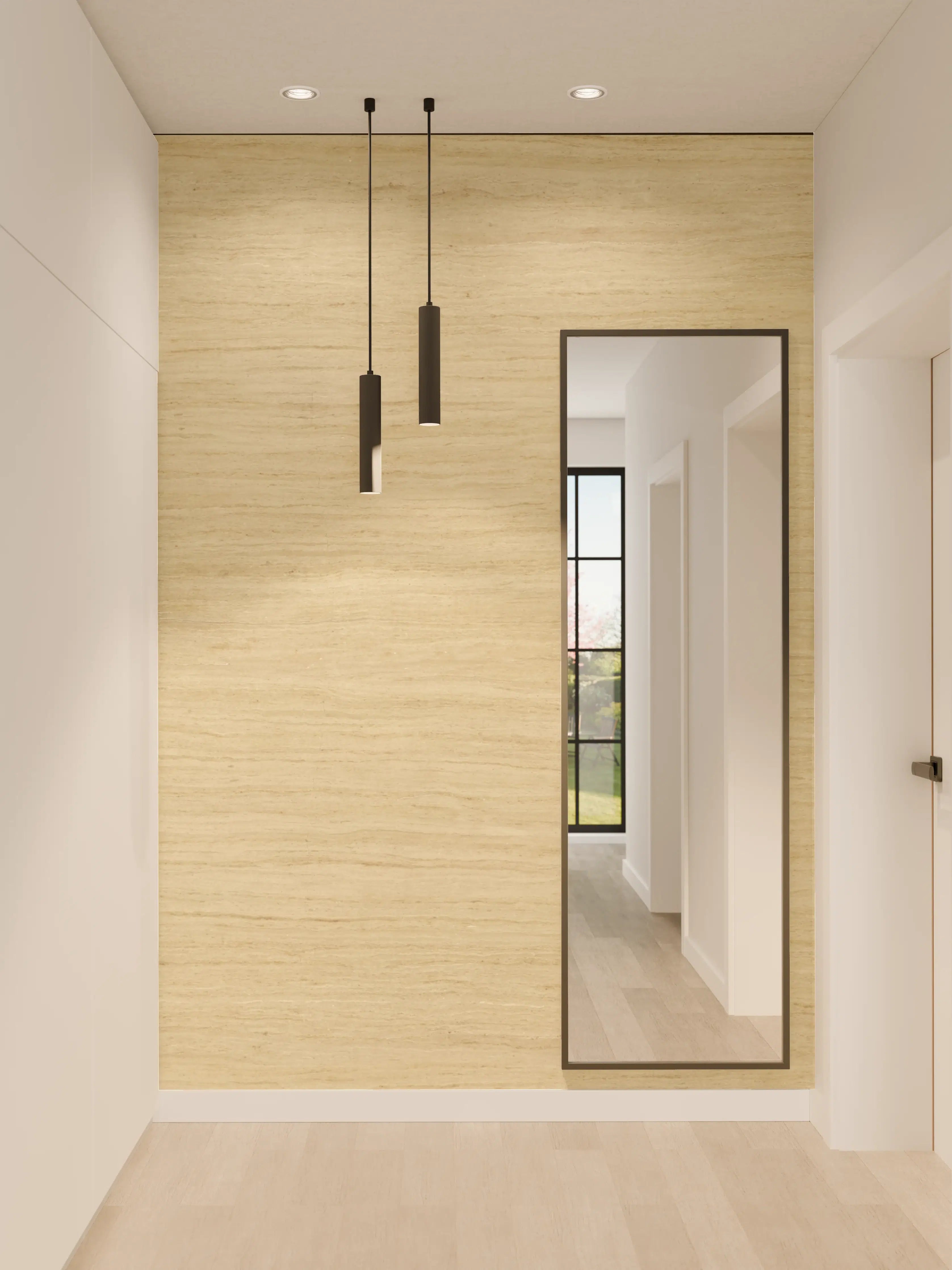 Wandverkleidung Flur - Helle feine Holzoptik