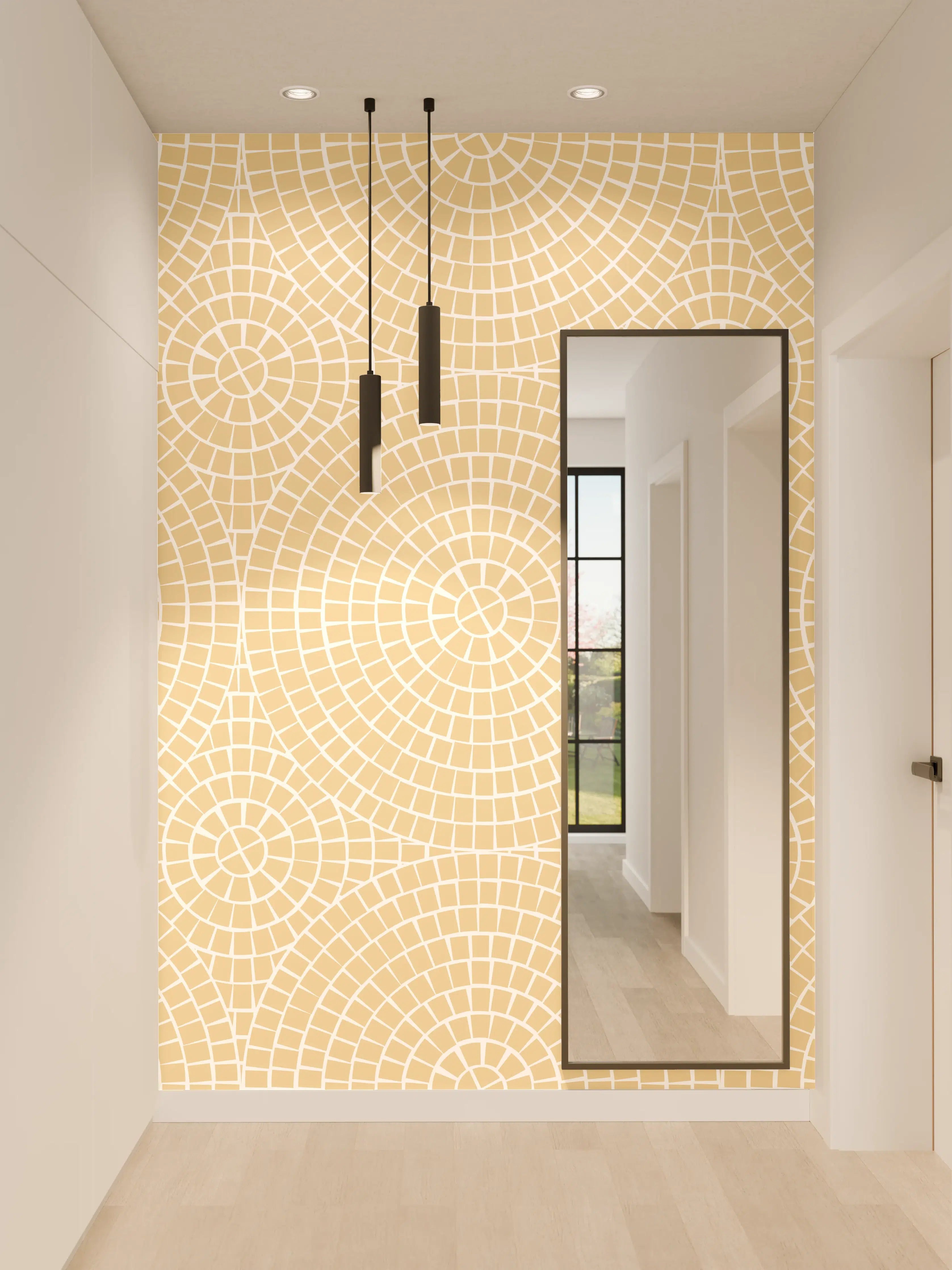 Wandverkleidung Flur - Helle geometrische Muster, modern und stilvoll