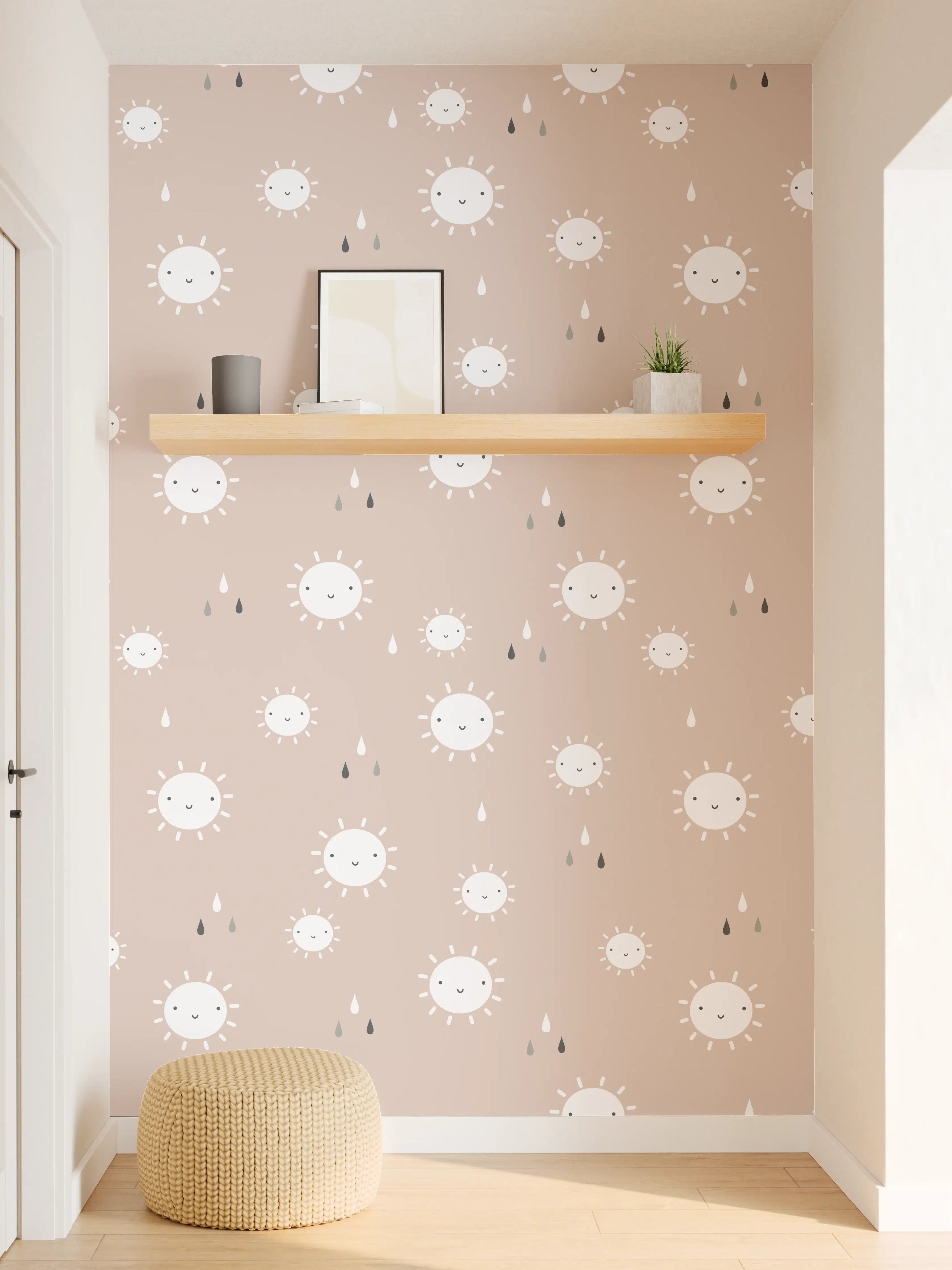 Wandverkleidung Flur - Helle, beige Musteroptik mit zarten Details
