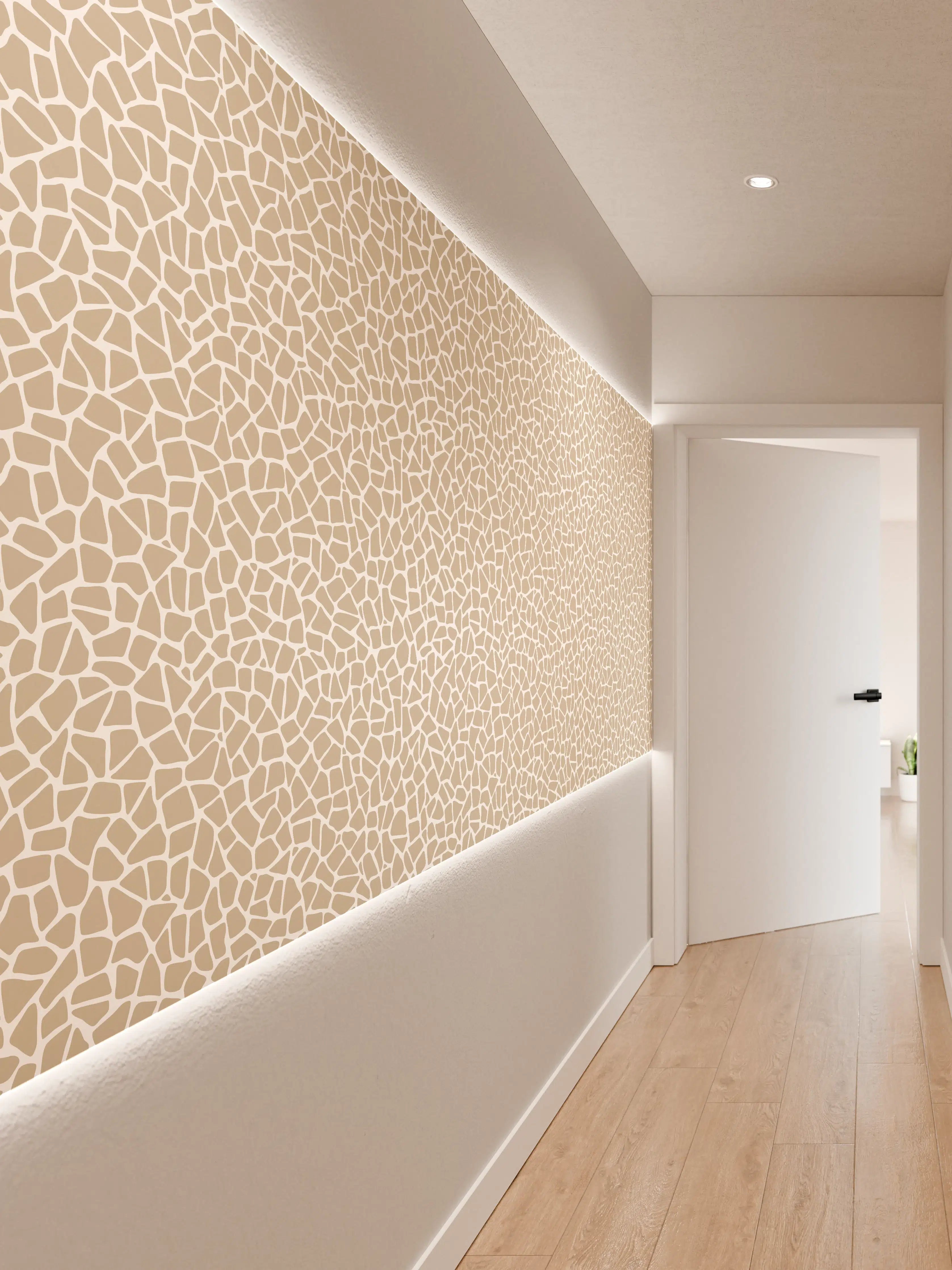Wandverkleidung Flur - Helle, strukturierte Musterwand für stilvolles Raumdesign
