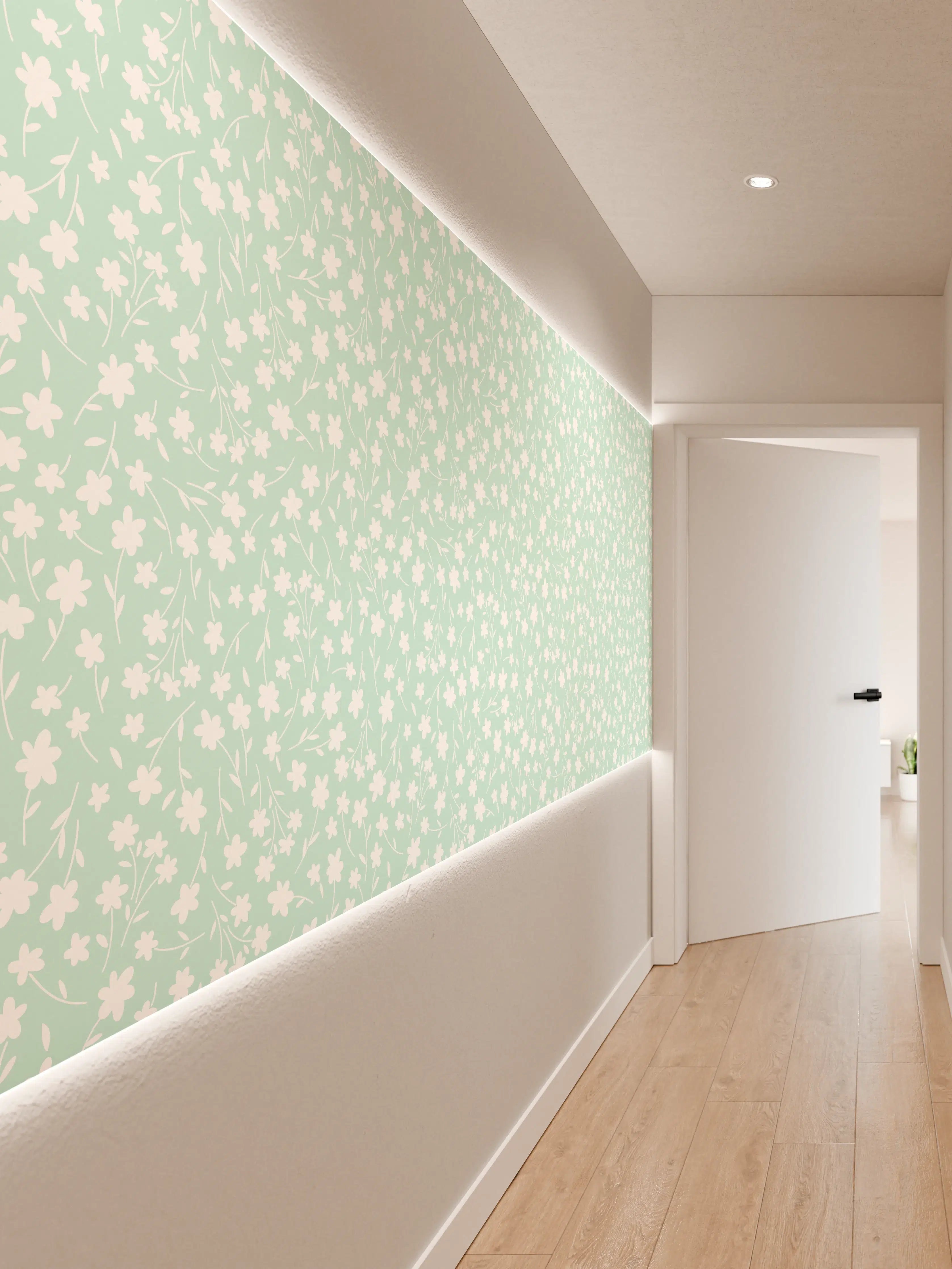 Wandverkleidung Flur - Heller Blumenklecks-Hintergrund