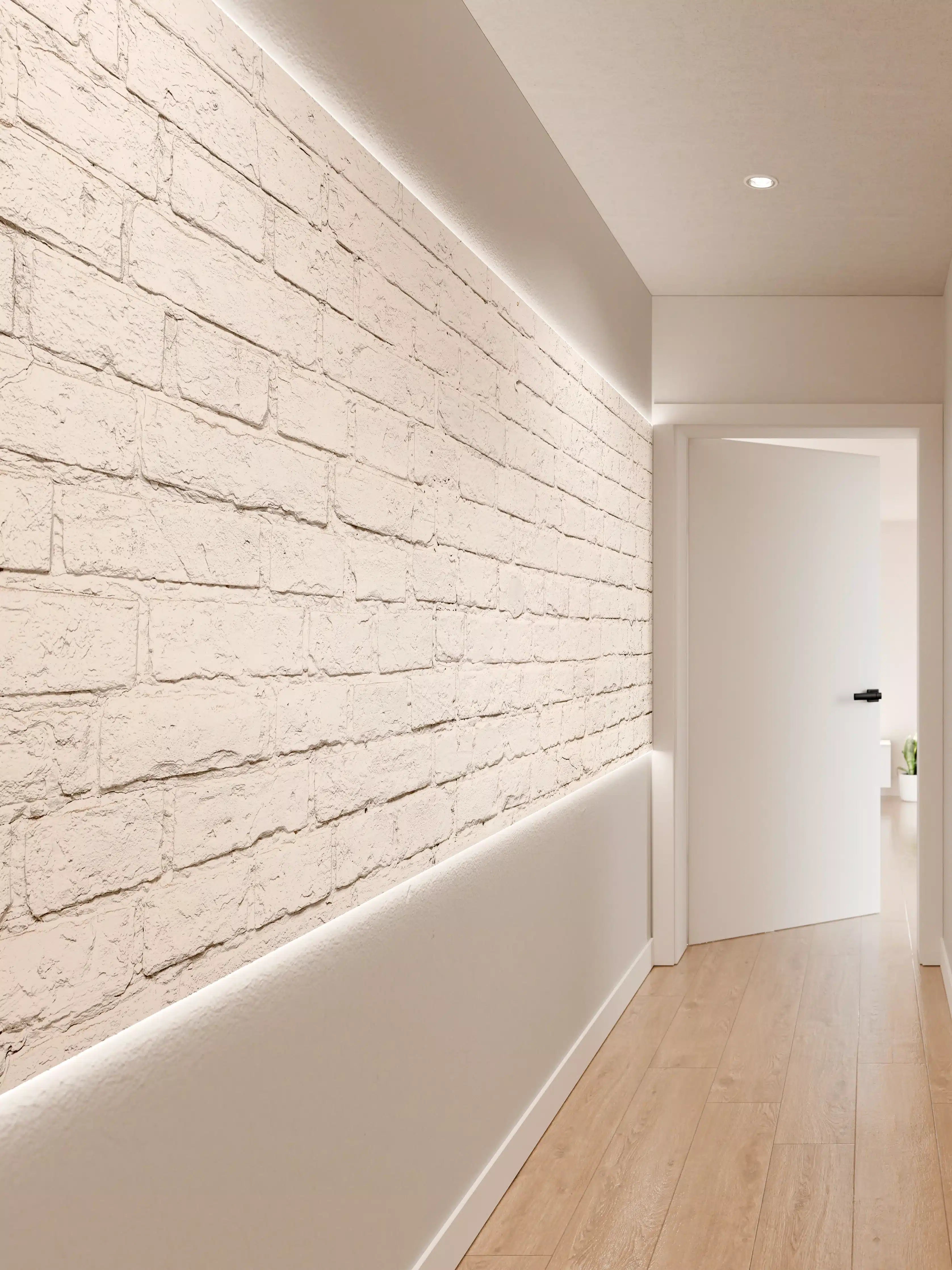 Wandverkleidung Flur - Heller weißer Ziegelwand-Hintergrund