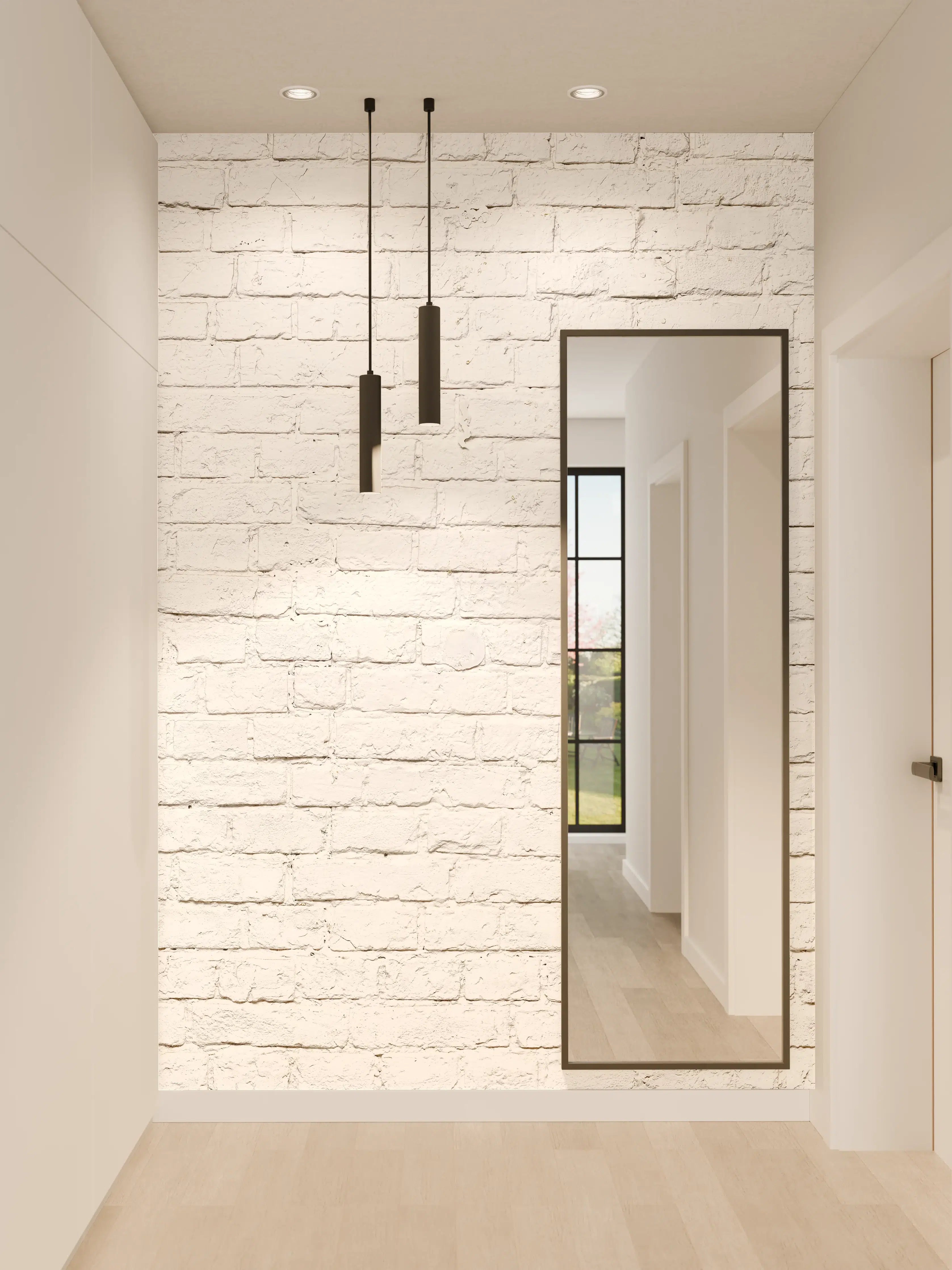 Wandverkleidung Flur - Heller weißer Ziegelwand-Hintergrund