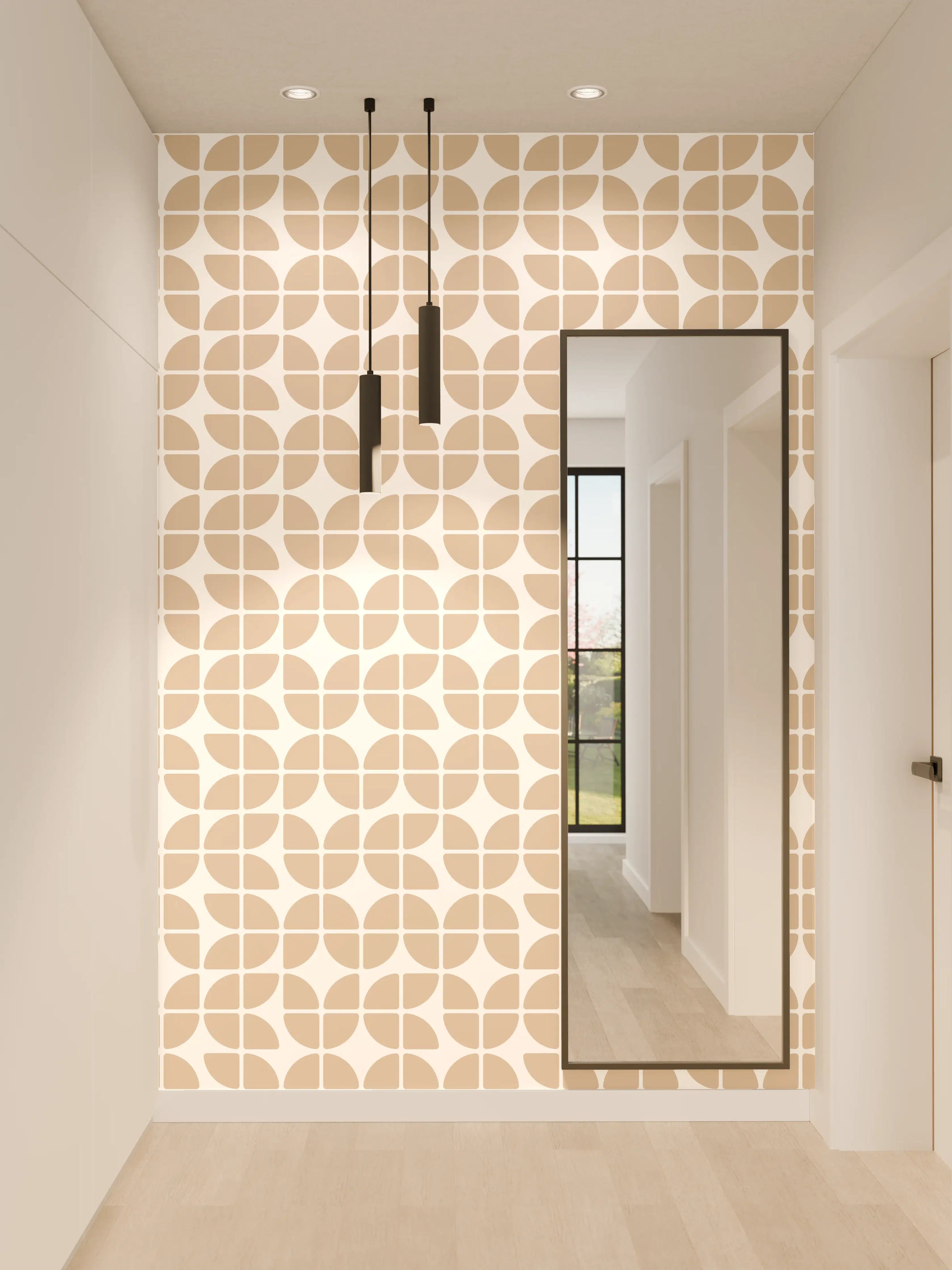 Wandverkleidung Flur - Heller, geometrischer Fliesenmuster