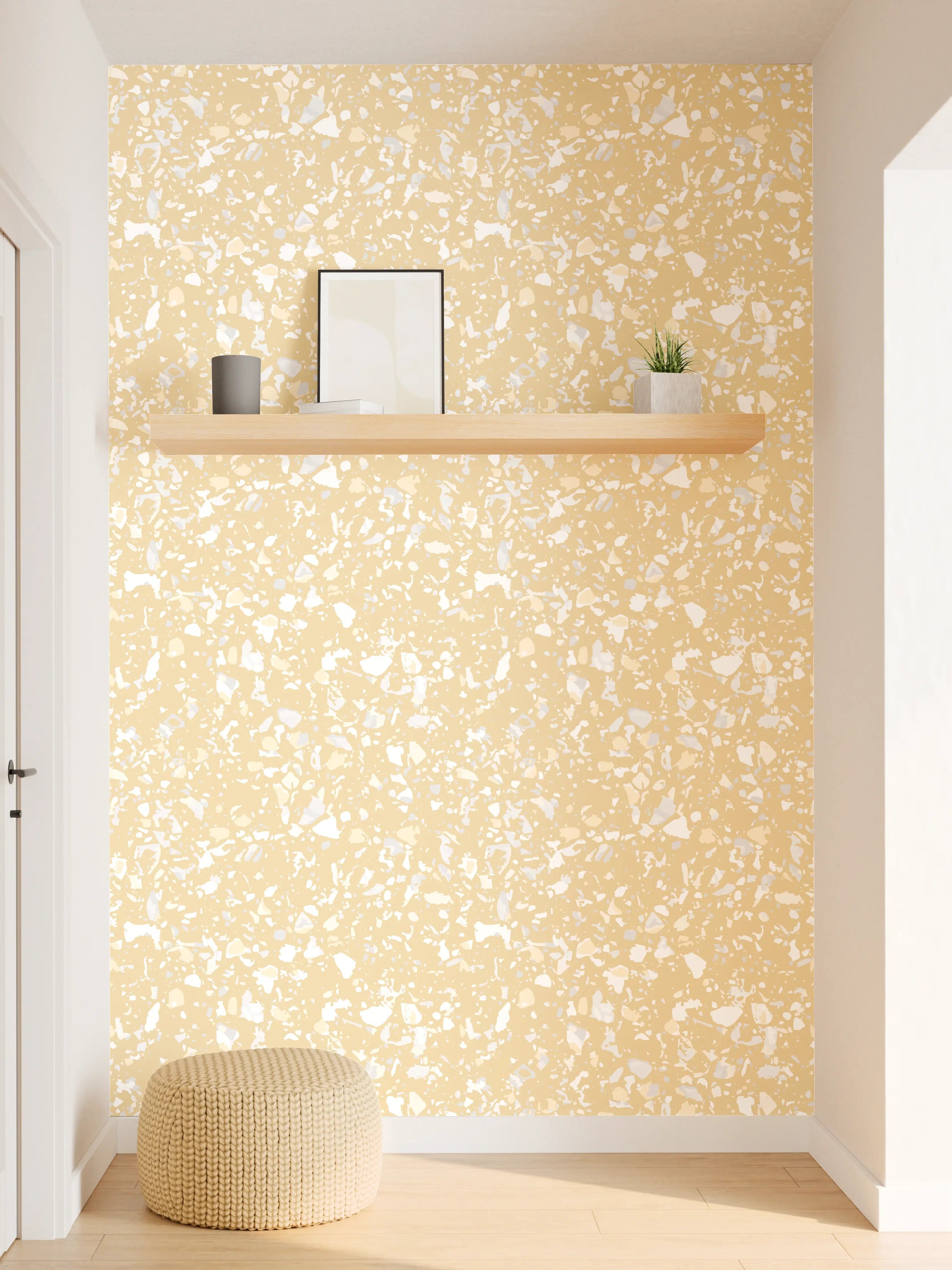 Wandverkleidung Flur - Heller, strukturierter Hintergrund in Beige und Weiß