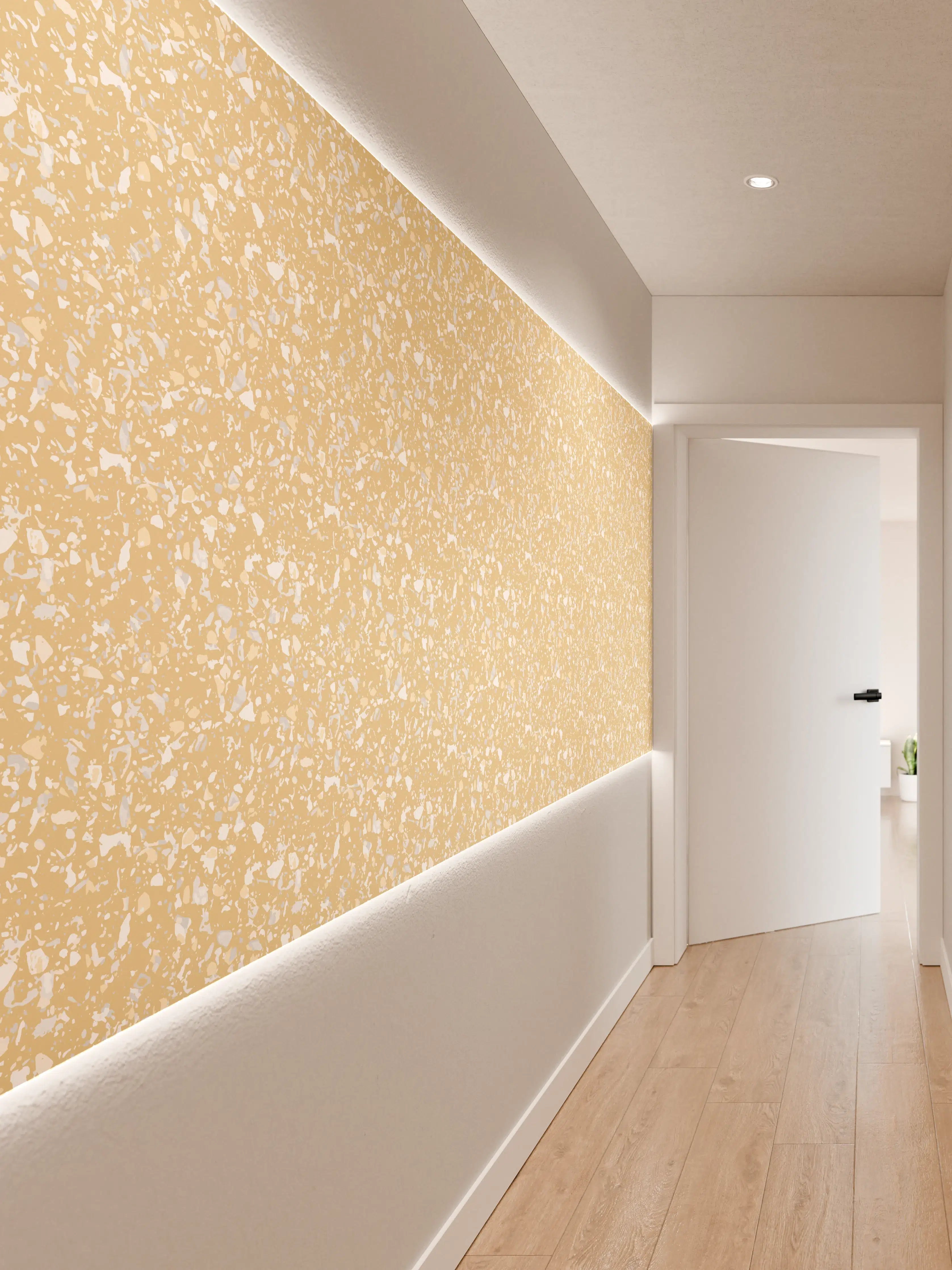 Wandverkleidung Flur - Heller, strukturierter Hintergrund in Beige und Weiß