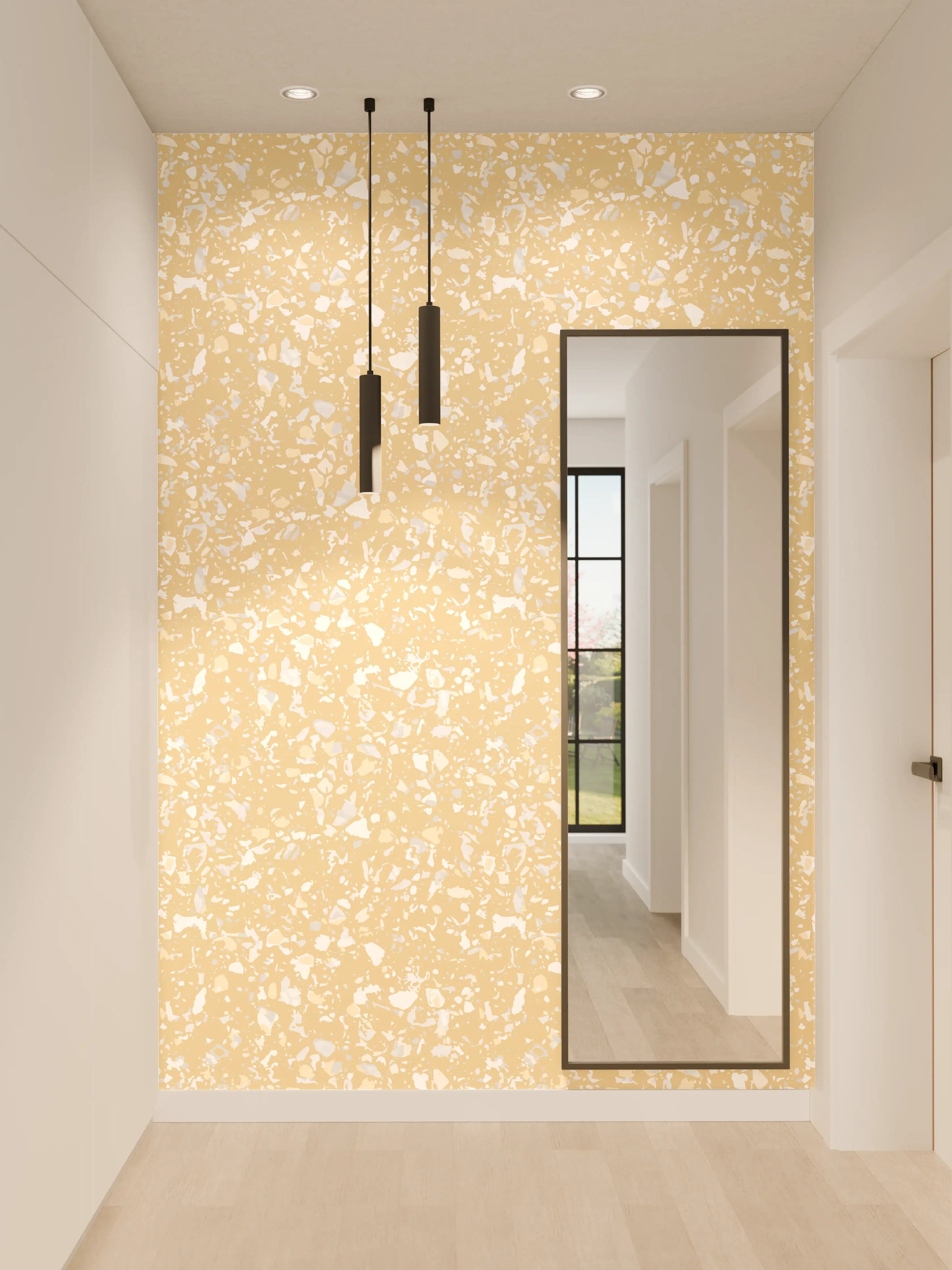 Wandverkleidung Flur - Heller, strukturierter Hintergrund in Beige und Weiß