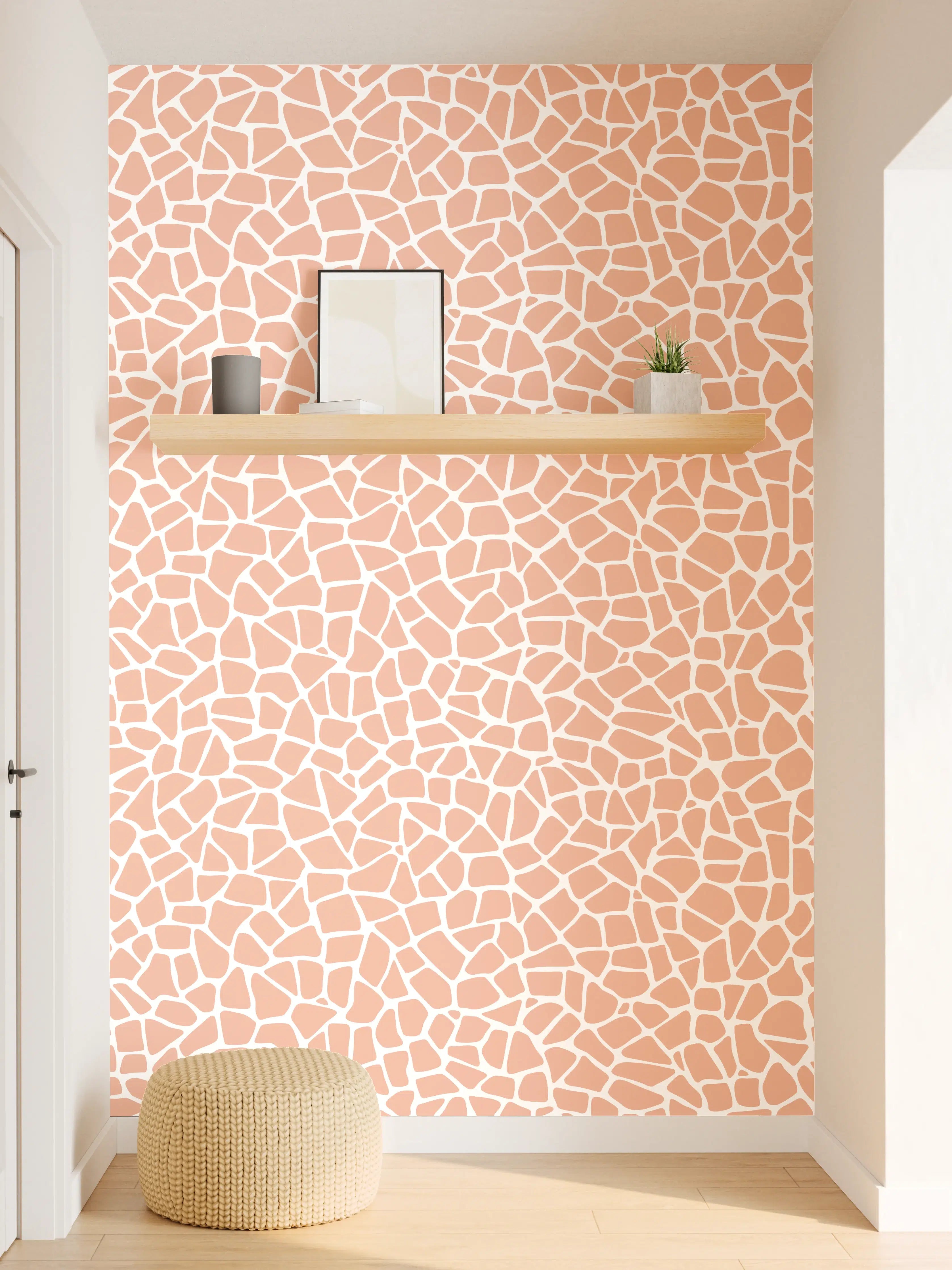 Wandverkleidung Flur - Helles Mosaik-Design in warmen Tönen