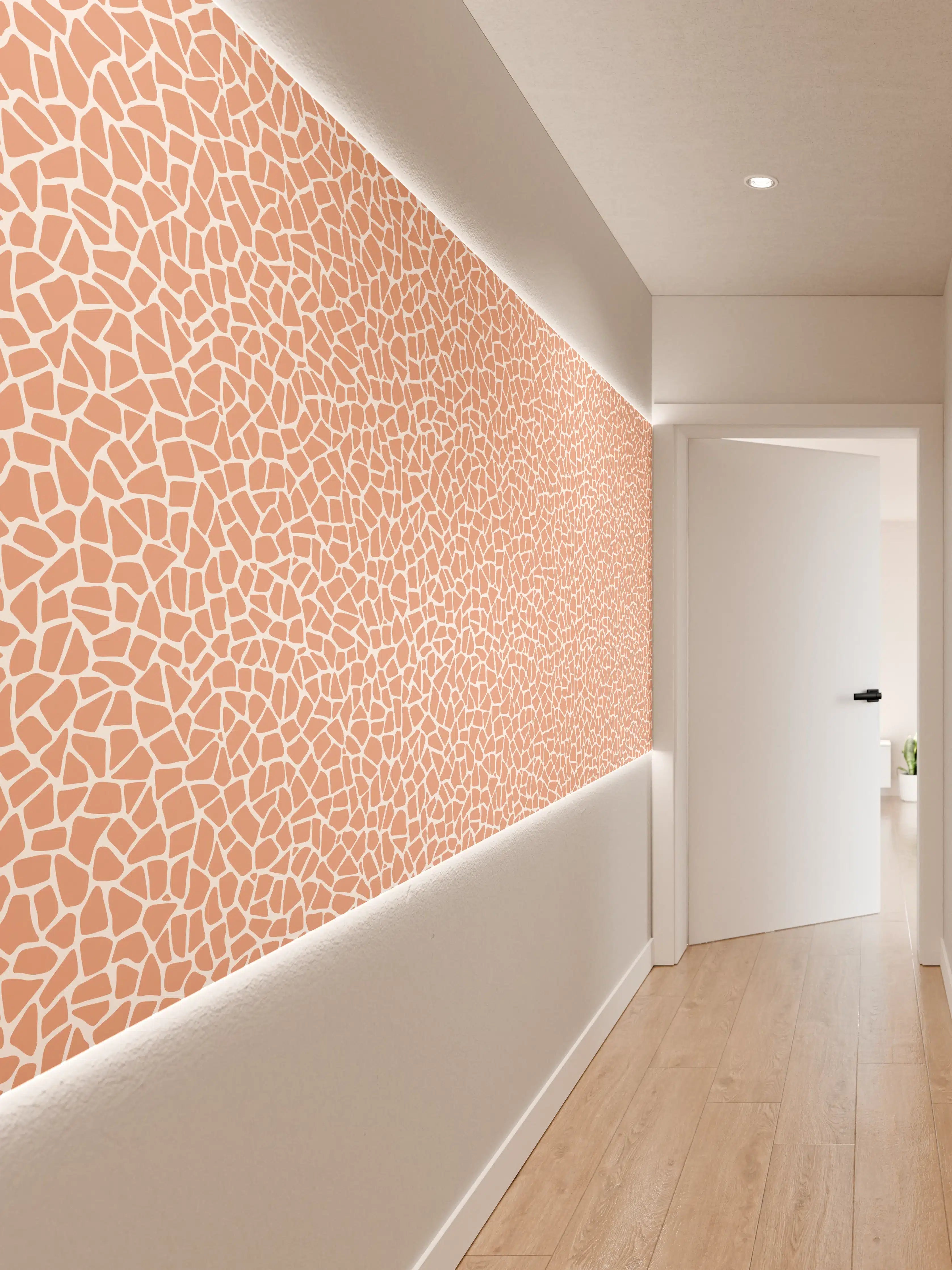 Wandverkleidung Flur - Helles Mosaik-Design in warmen Tönen